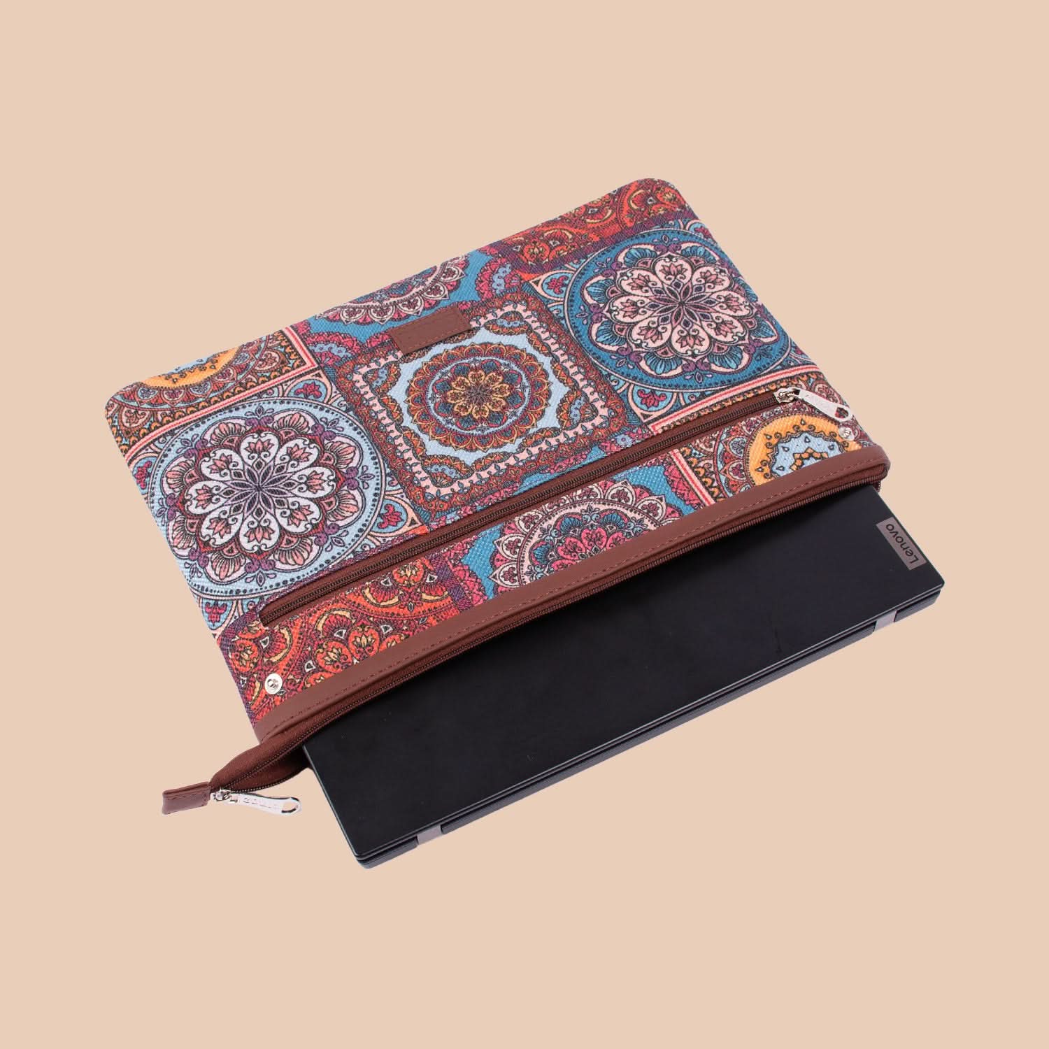 Zouk Multicolor Mandala Print Maya Multitasker Tote Bag - Image 9
