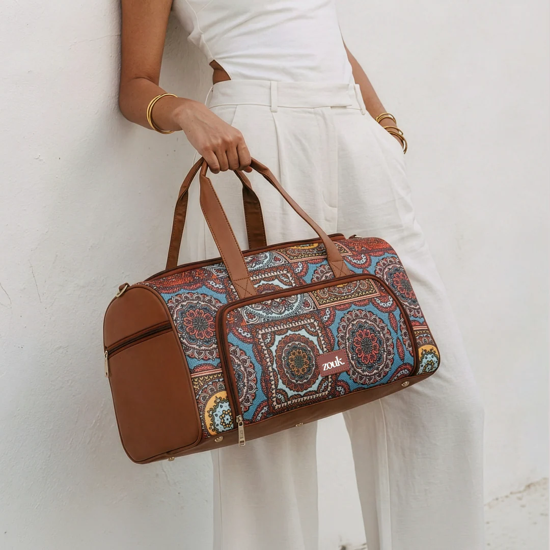 Multicolor Mandala Print Weekender Duffel Bag