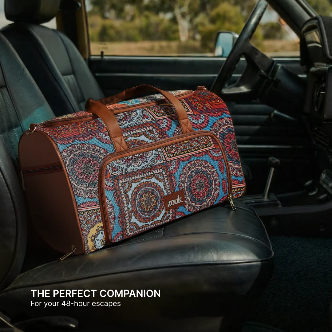 Multicolor Mandala Print Weekender Duffel Bag - Image 10