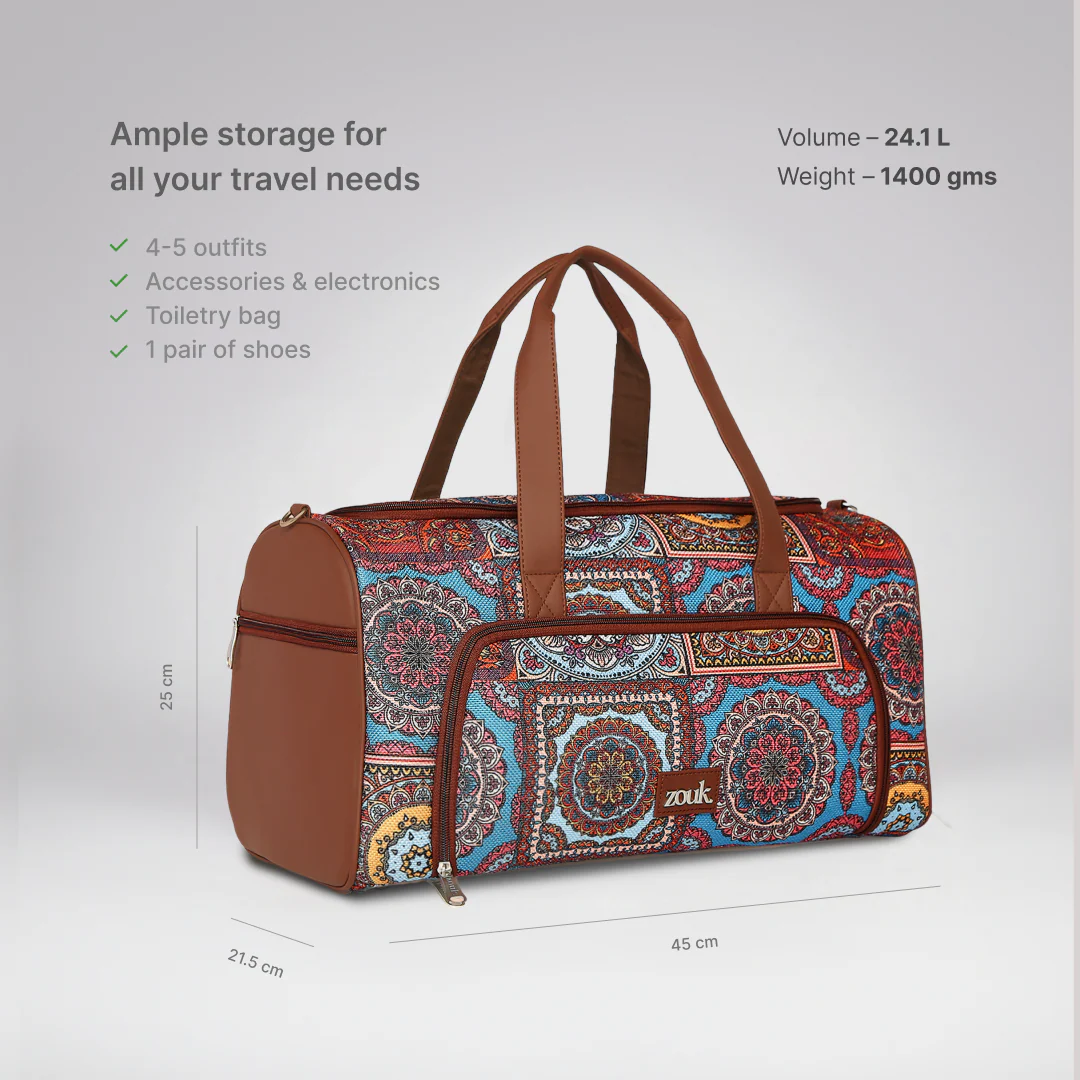 Multicolor Mandala Print Weekender Duffel Bag - Image 2
