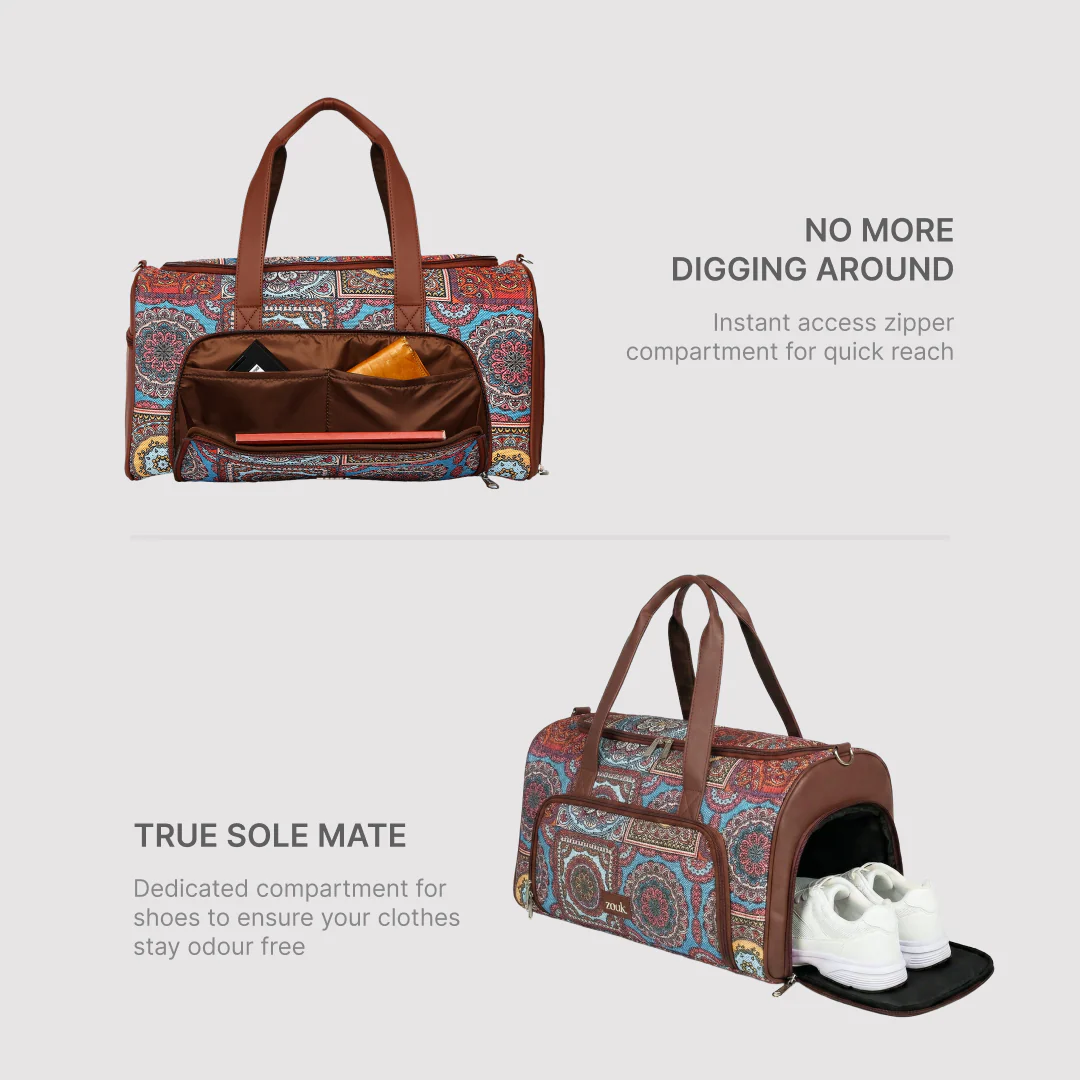 Multicolor Mandala Print Weekender Duffel Bag - Image 4