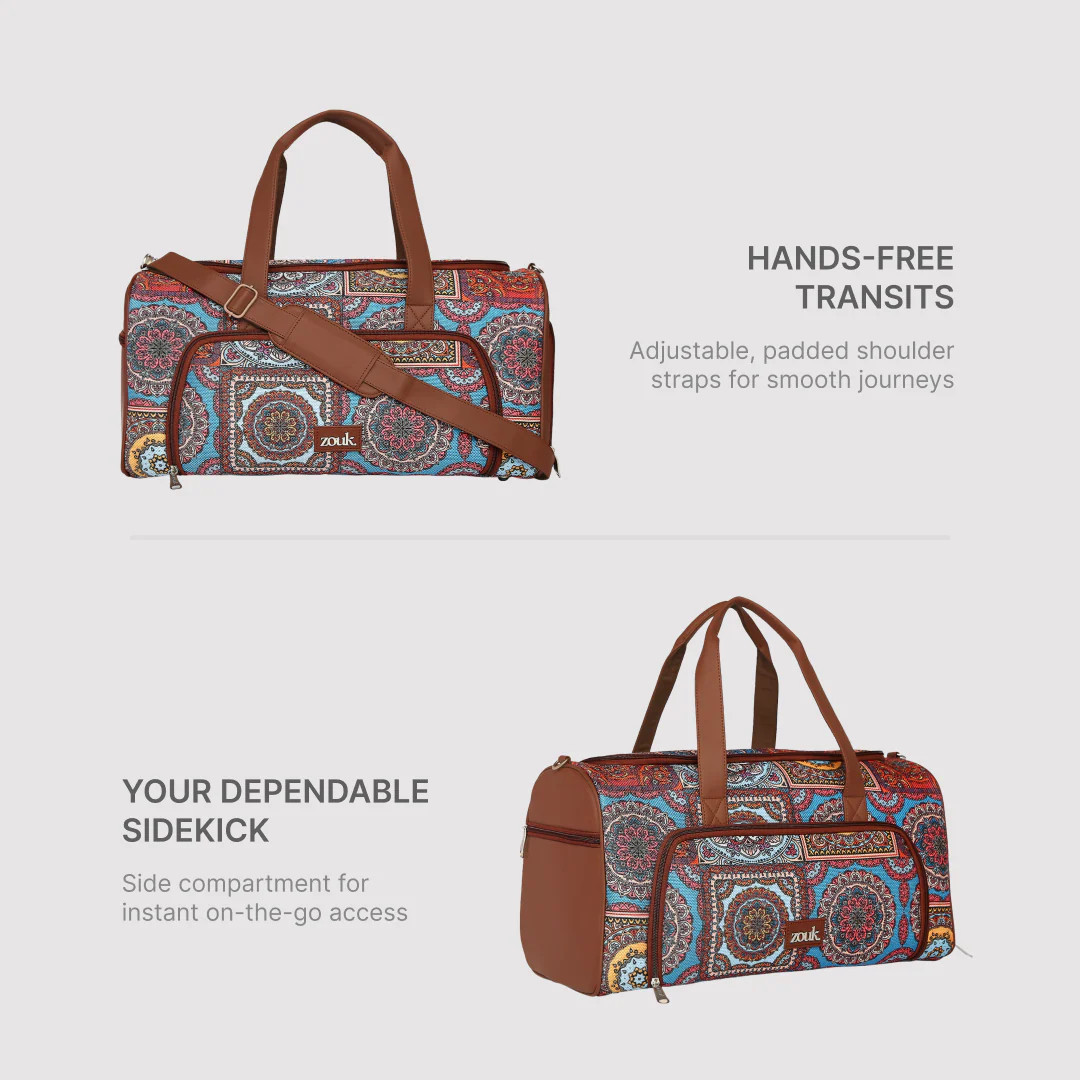 Multicolor Mandala Print Weekender Duffel Bag - Image 5