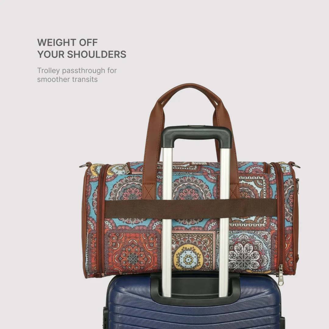 Multicolor Mandala Print Weekender Duffel Bag - Image 6