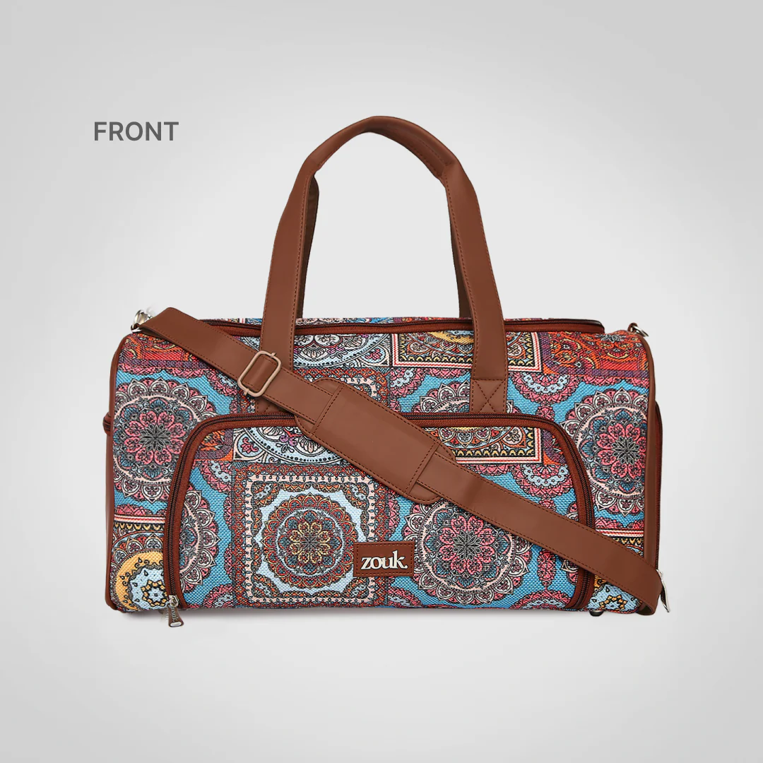Multicolor Mandala Print Weekender Duffel Bag - Image 8