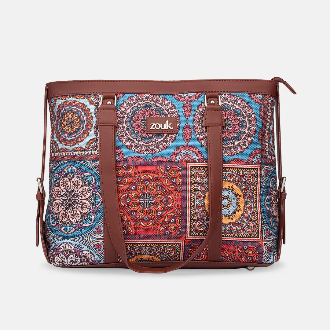 Multicolor Mandala Print Women's Office Bag - Image 3