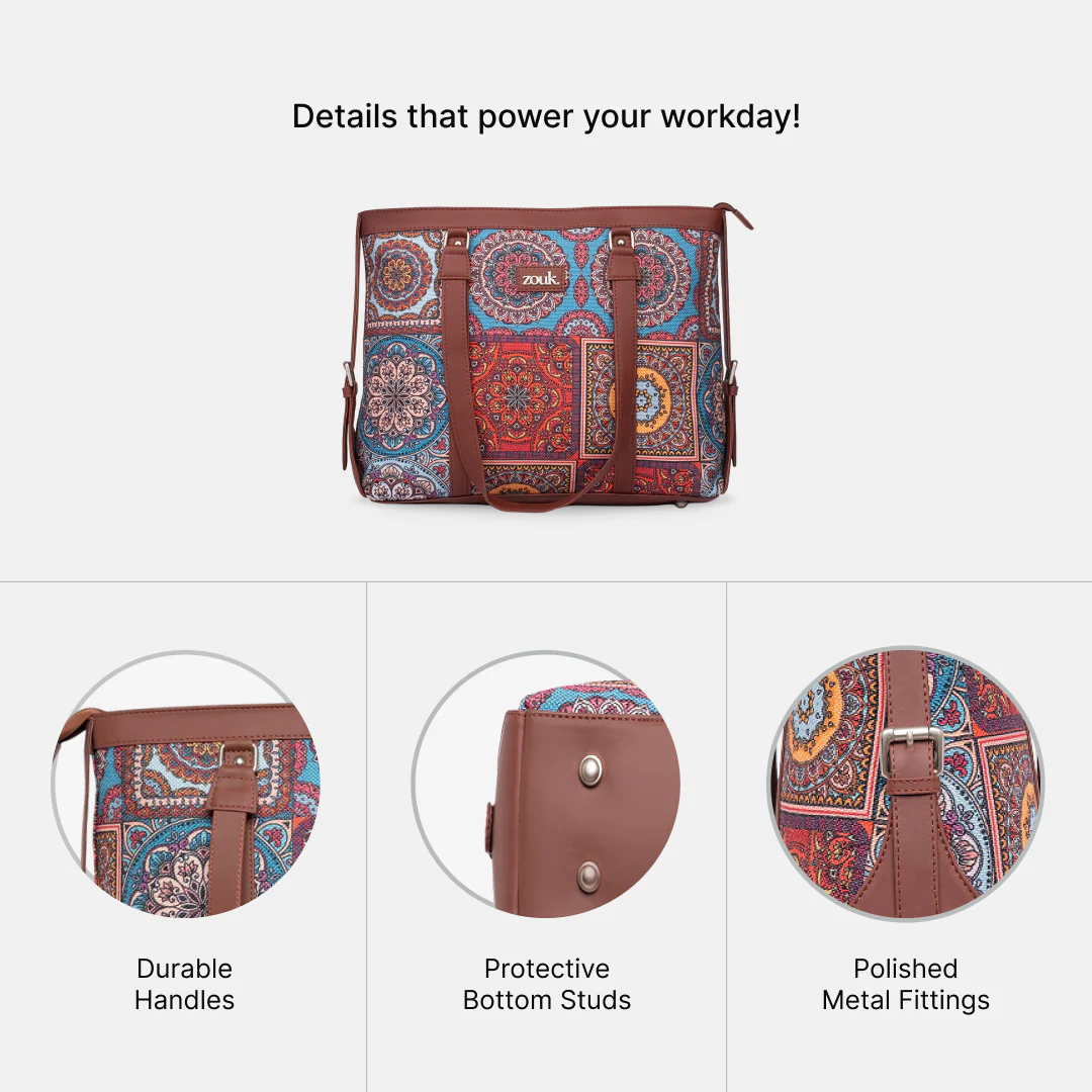 Multicolor Mandala Print Women's Office Bag - Image 4