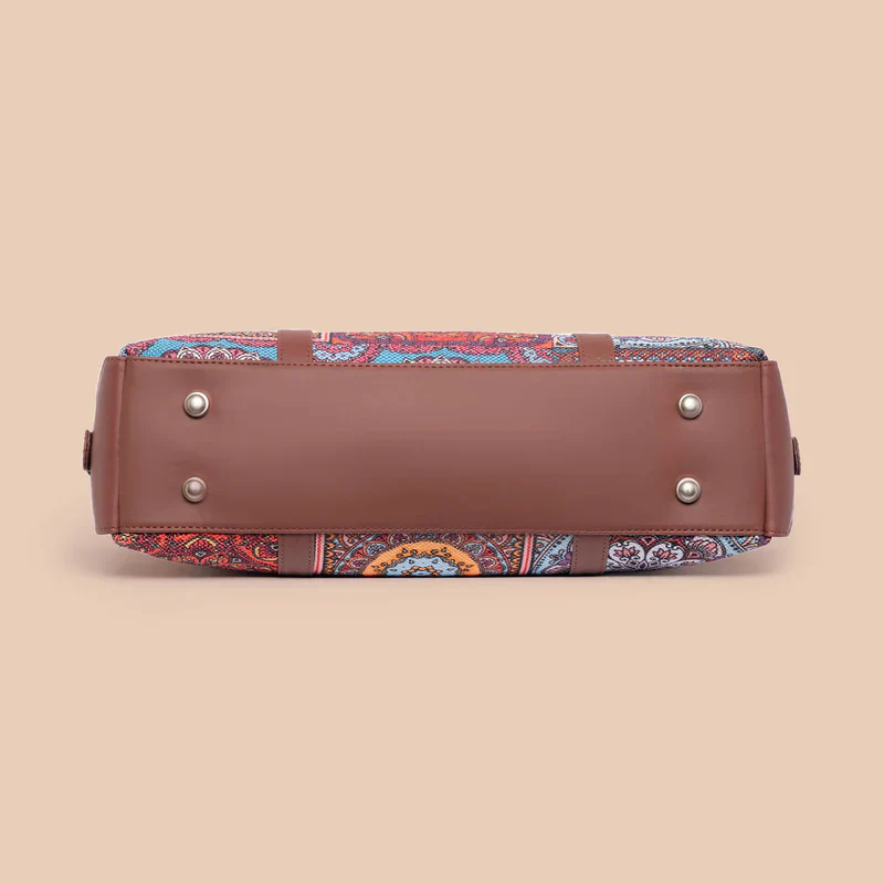 Multicolor Mandala Print Women's Office Bag (Back Zipper) - Image 9