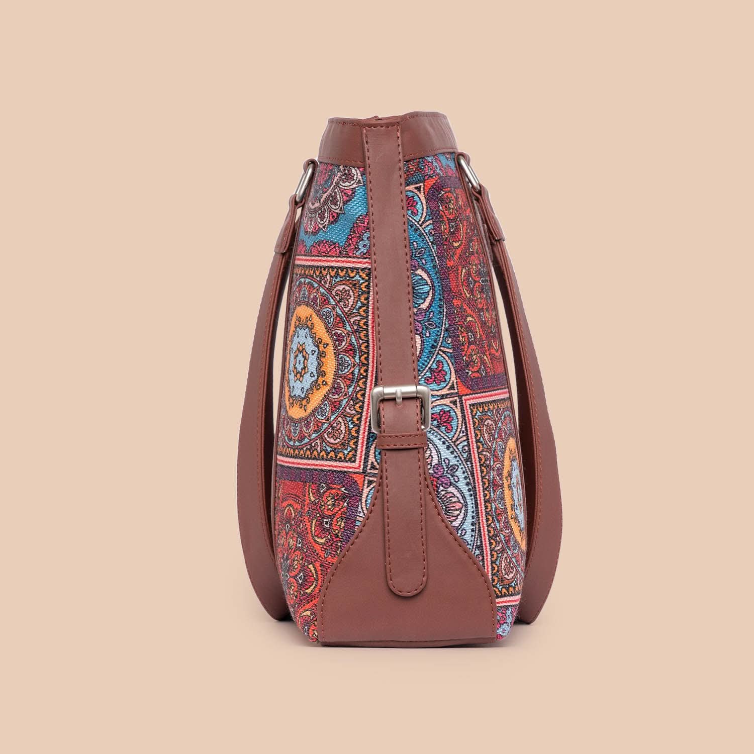 Multicolor Mandala Print - Women's Office Bag & Chain Wallet Combo - Image 4
