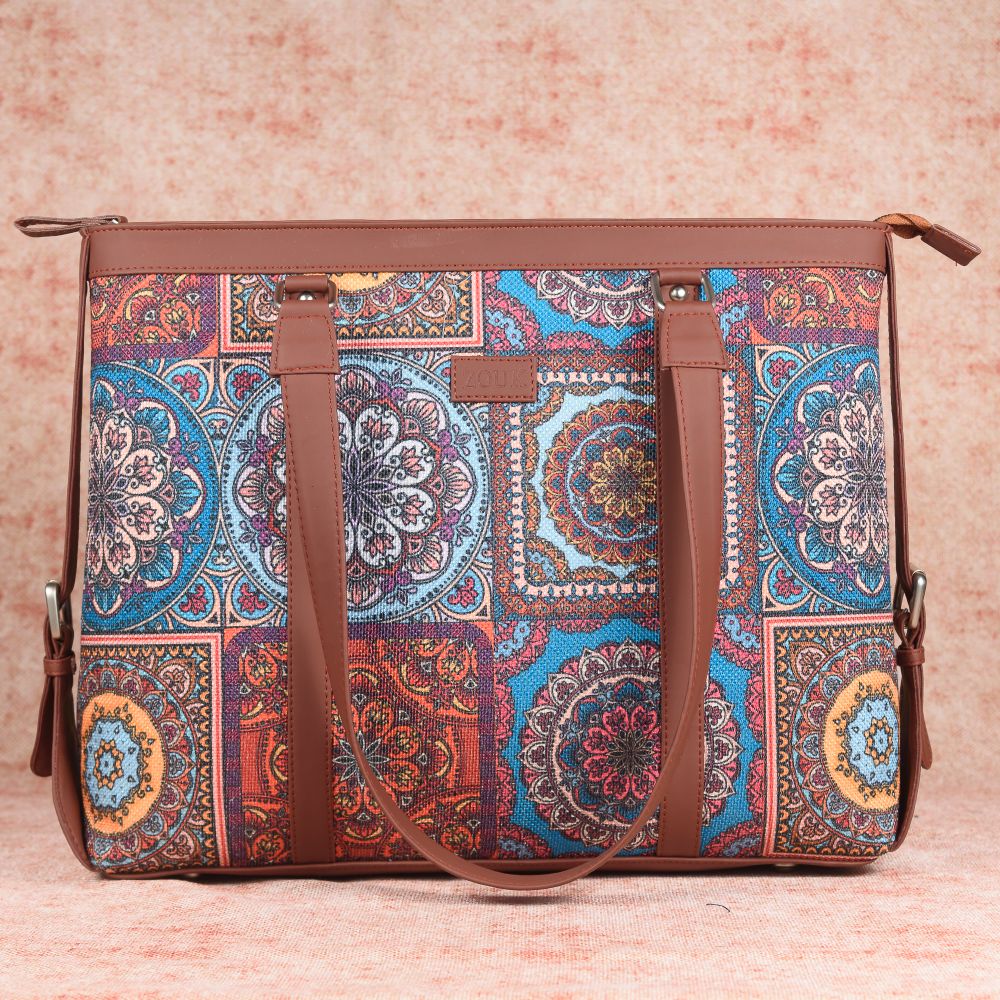 Multicolor Mandala Print - Office Bag & Classic Zipper Wallet Combo - Image 4