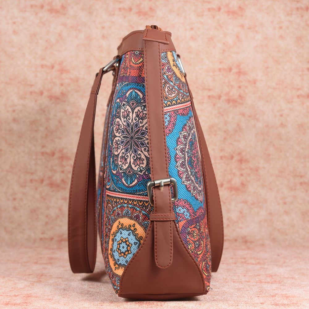 Multicolor Mandala Print - Office Bag & Classic Zipper Wallet Combo - Image 5