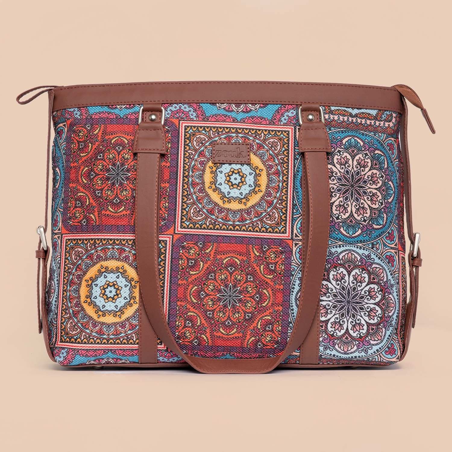 Multicolor Mandala Print - Women's Office Bag & Everyday Tote Bag Combo - Image 2