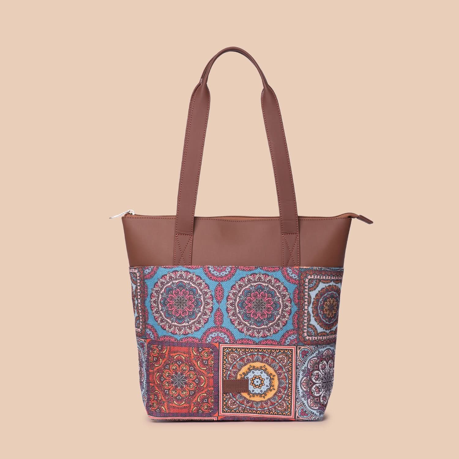 Multicolor Mandala Print - Women's Office Bag & Everyday Tote Bag Combo - Image 6