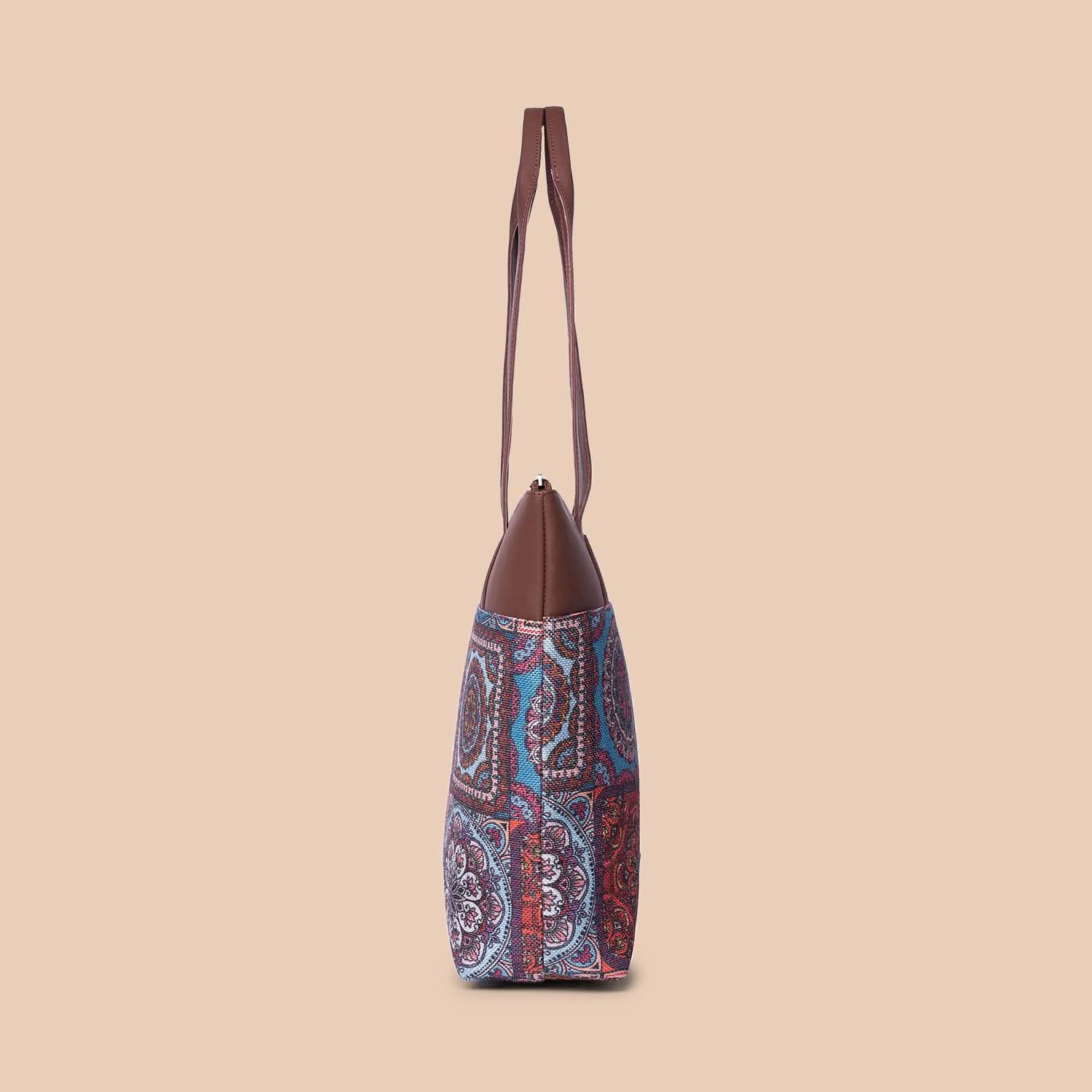 Multicolor Mandala Print - Women's Office Bag & Everyday Tote Bag Combo - Image 7