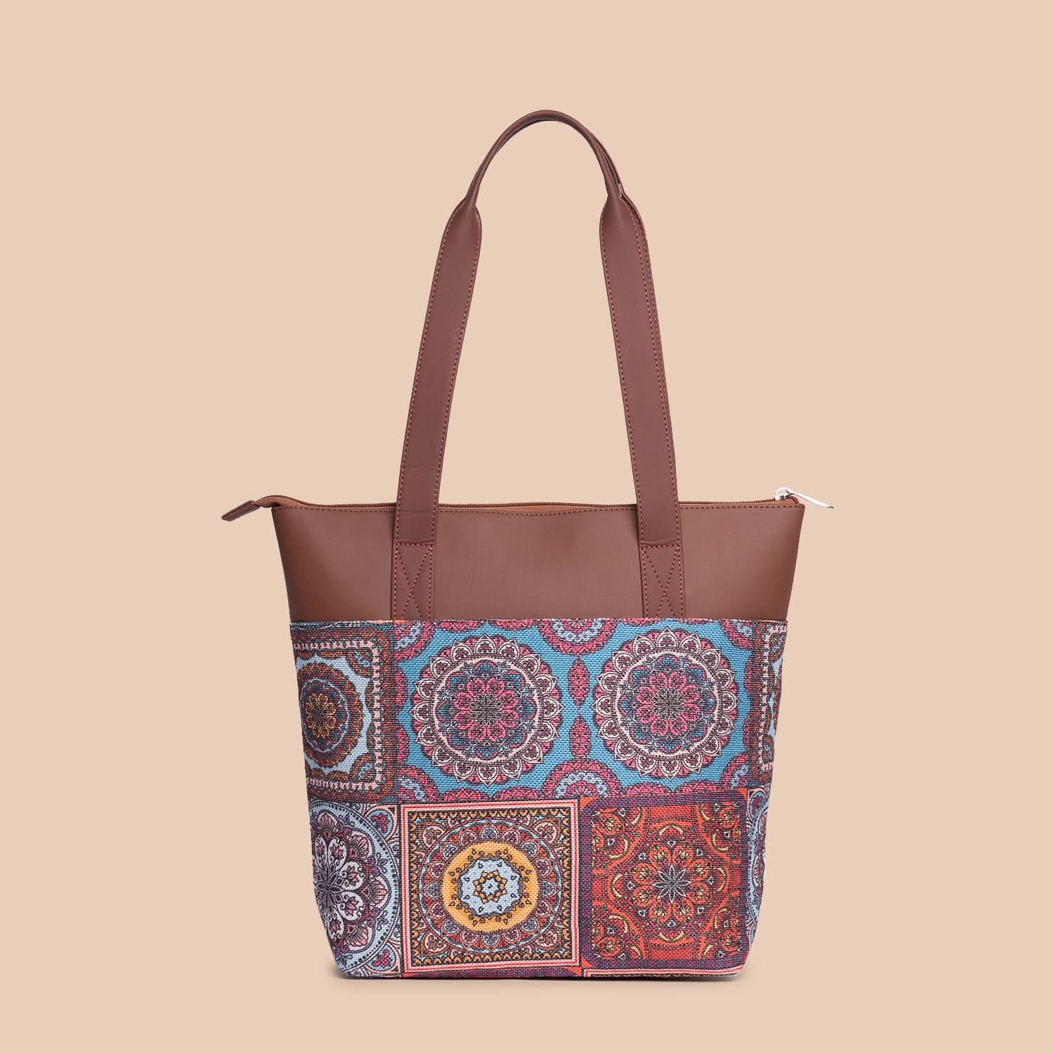 Multicolor Mandala Print - Women's Office Bag & Everyday Tote Bag Combo - Image 8