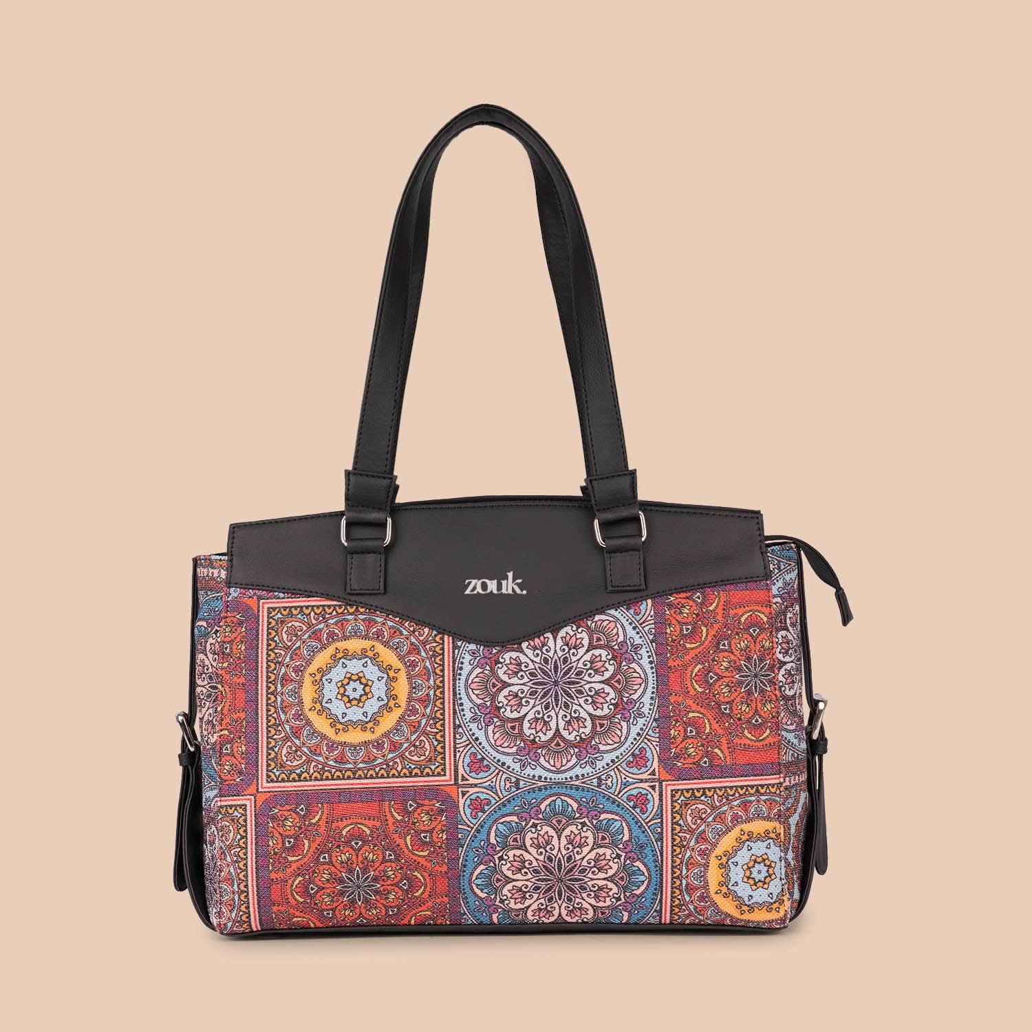 Multicolor Mandala Print Women's Work Bag - Image 2