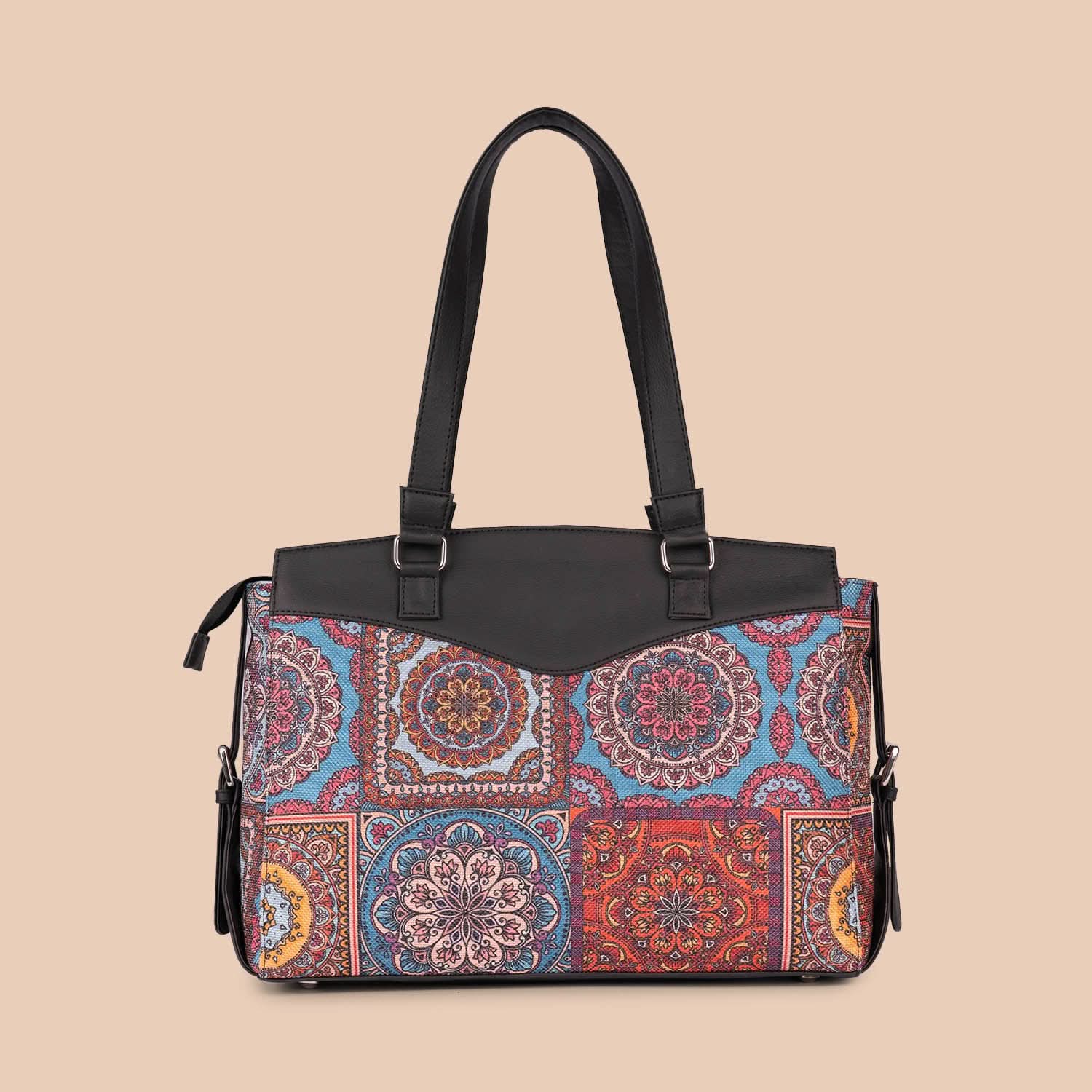 Multicolor Mandala Print Women's Work Bag - Image 3