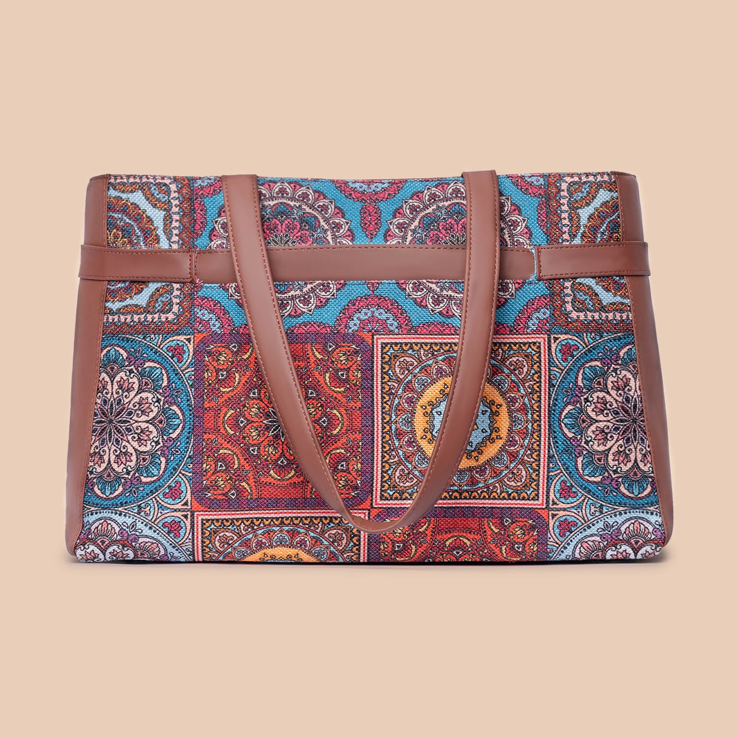 Multicolor Mandala Print Statement Office Bag - Image 3