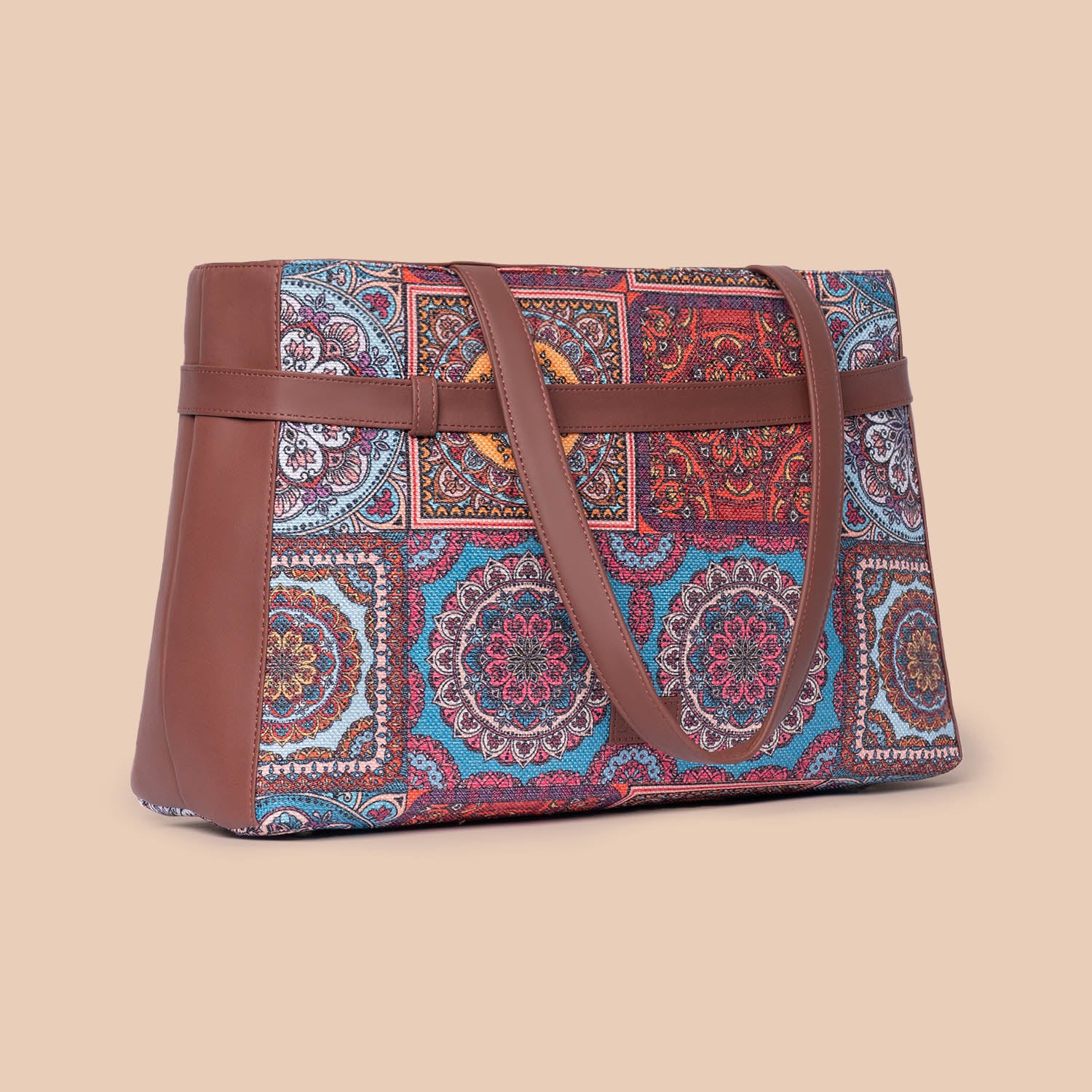Multicolor Mandala Print Statement Office Bag - Image 6