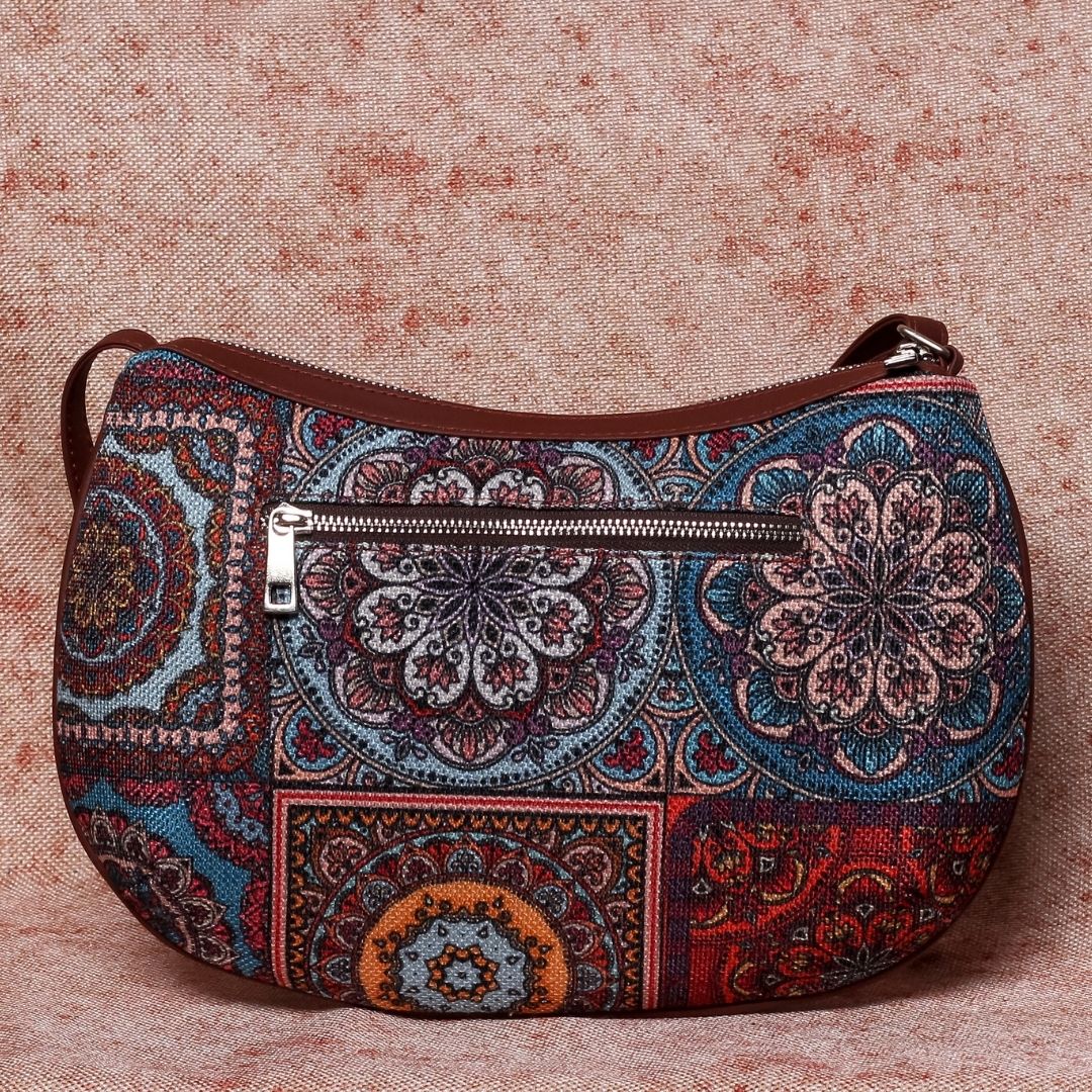 Multicolor Mandala Structured Shoulder Bag - Image 4