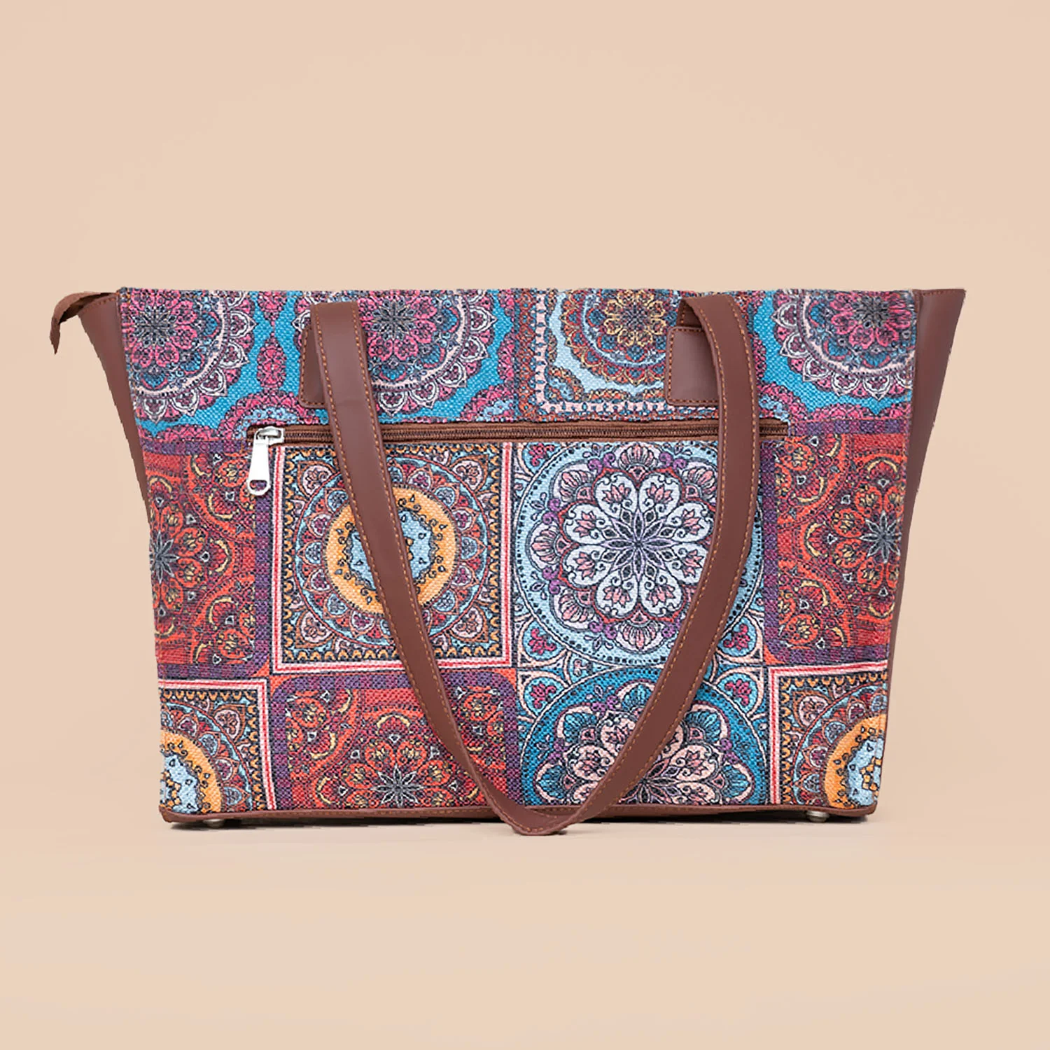 Multicolor Mandala Print Office Tote Bag - Image 3
