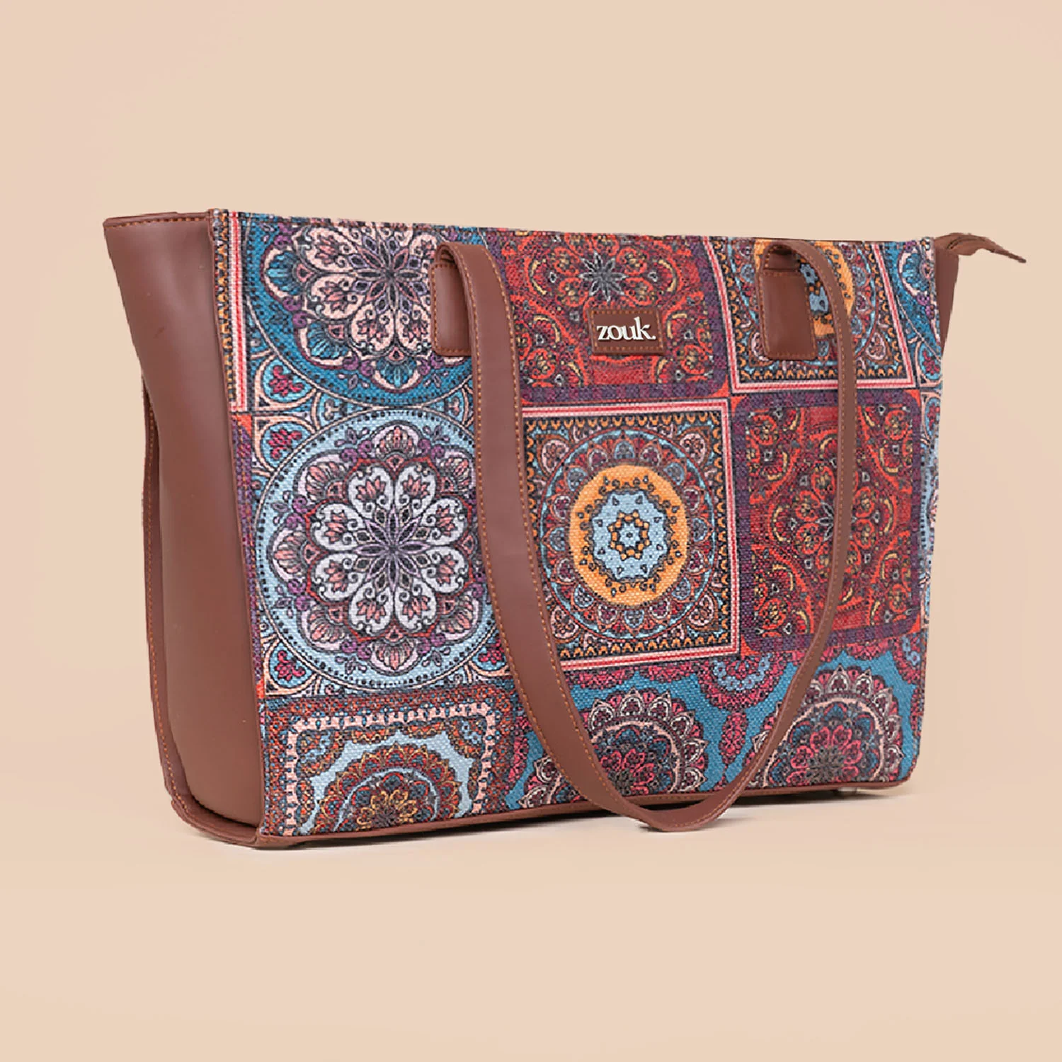 Multicolor Mandala Print Office Tote Bag - Image 4