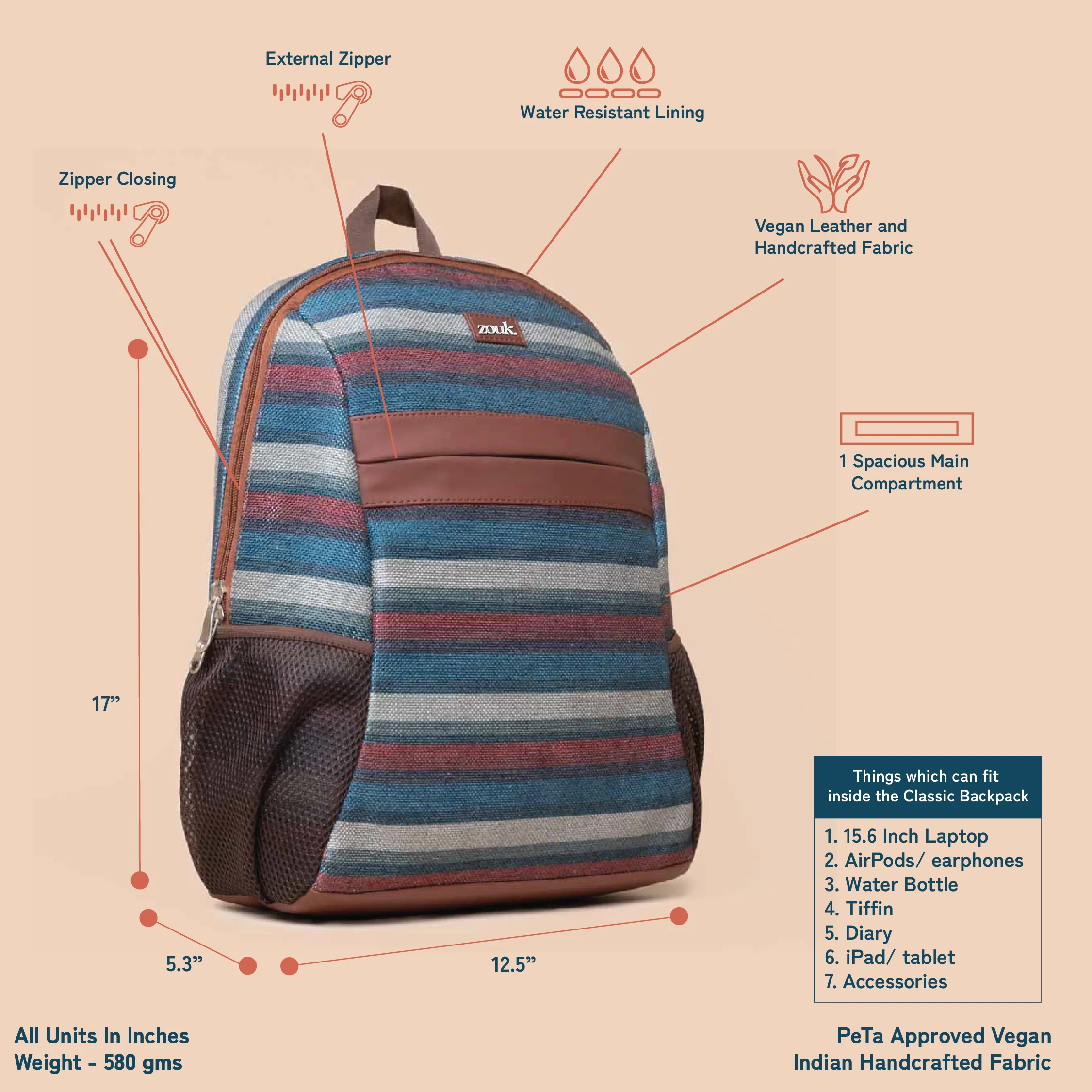 Mysore Mosaic Classic Backpack - Image 3