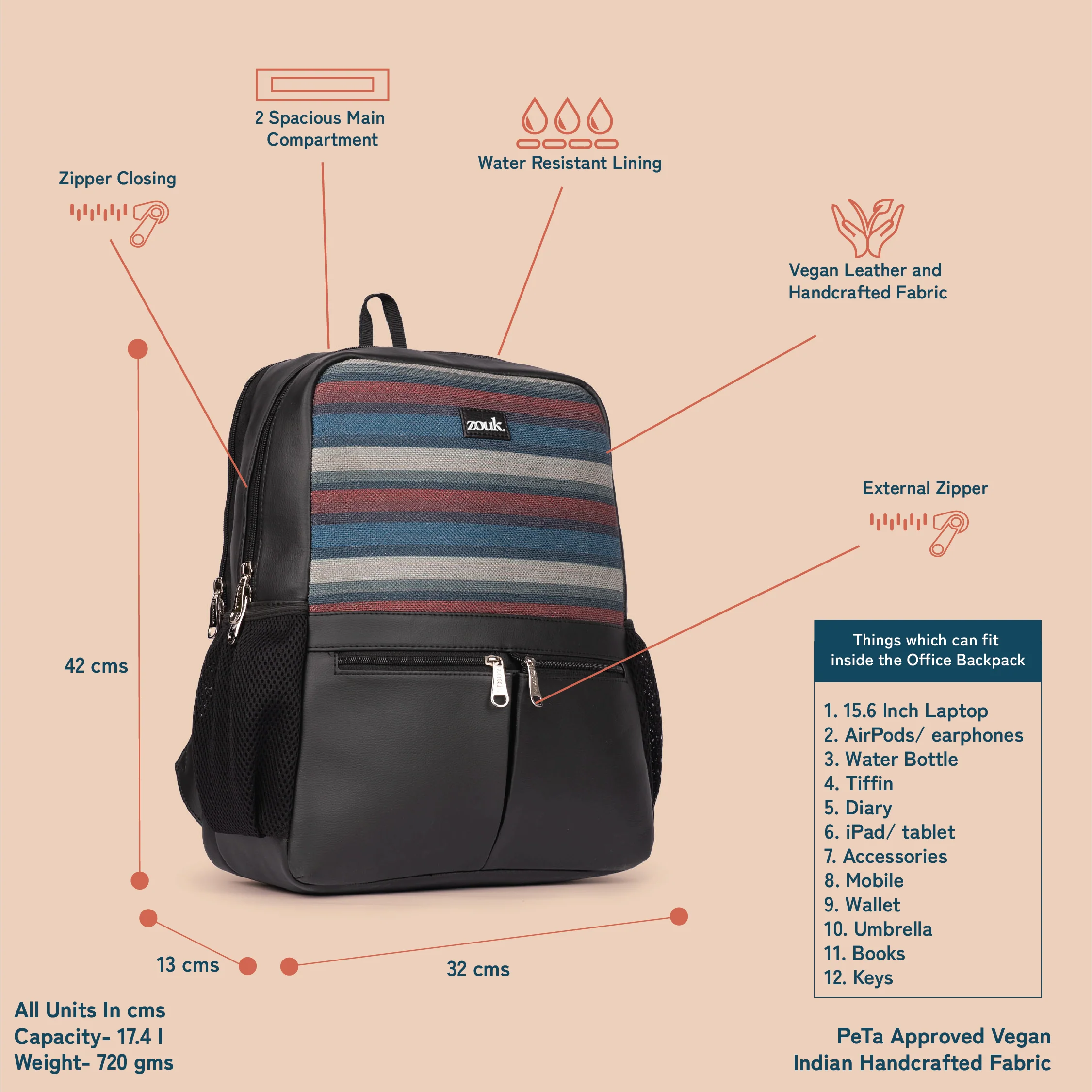 Mysore Mosaic Office Backpack - Image 5