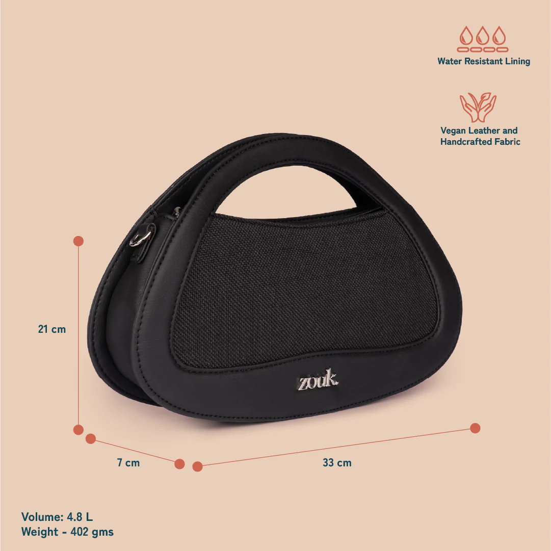 Nadia Sling Bag - Jet Black - Image 5