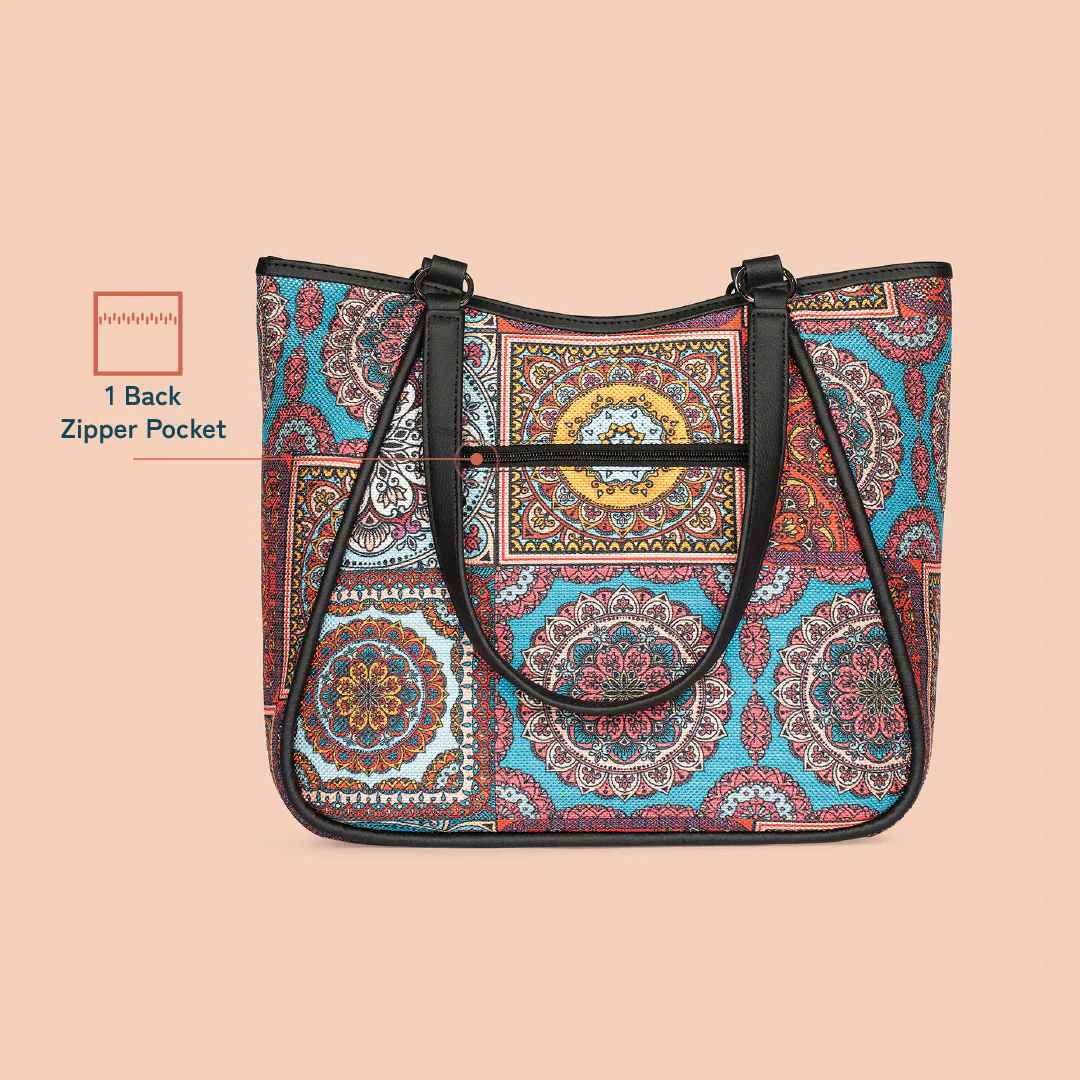 Rhea Kapoor Naisha Tote Bag - Multicolor Mandala Print - Image 3