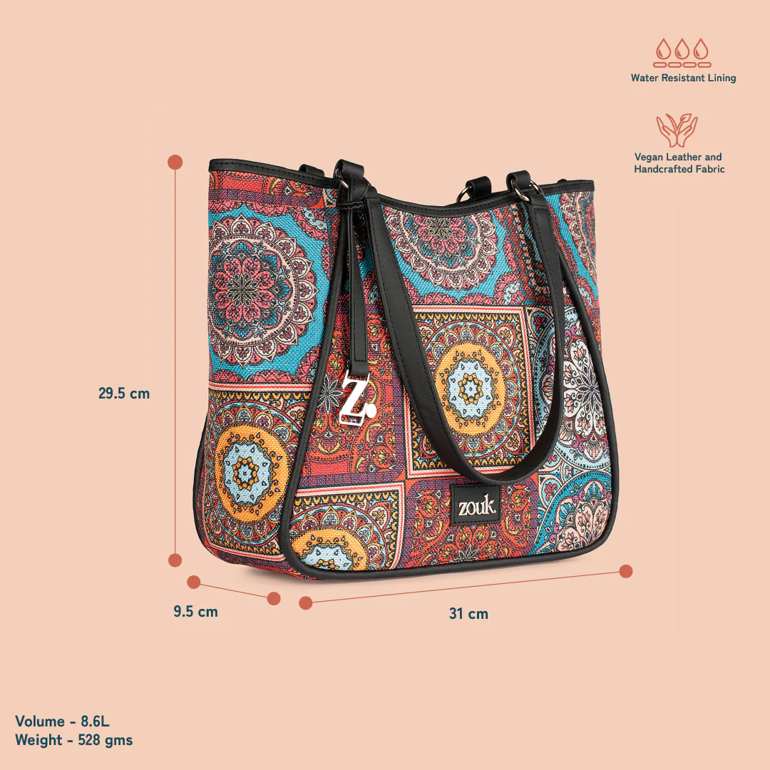 Rhea Kapoor Naisha Tote Bag - Multicolor Mandala Print - Image 4