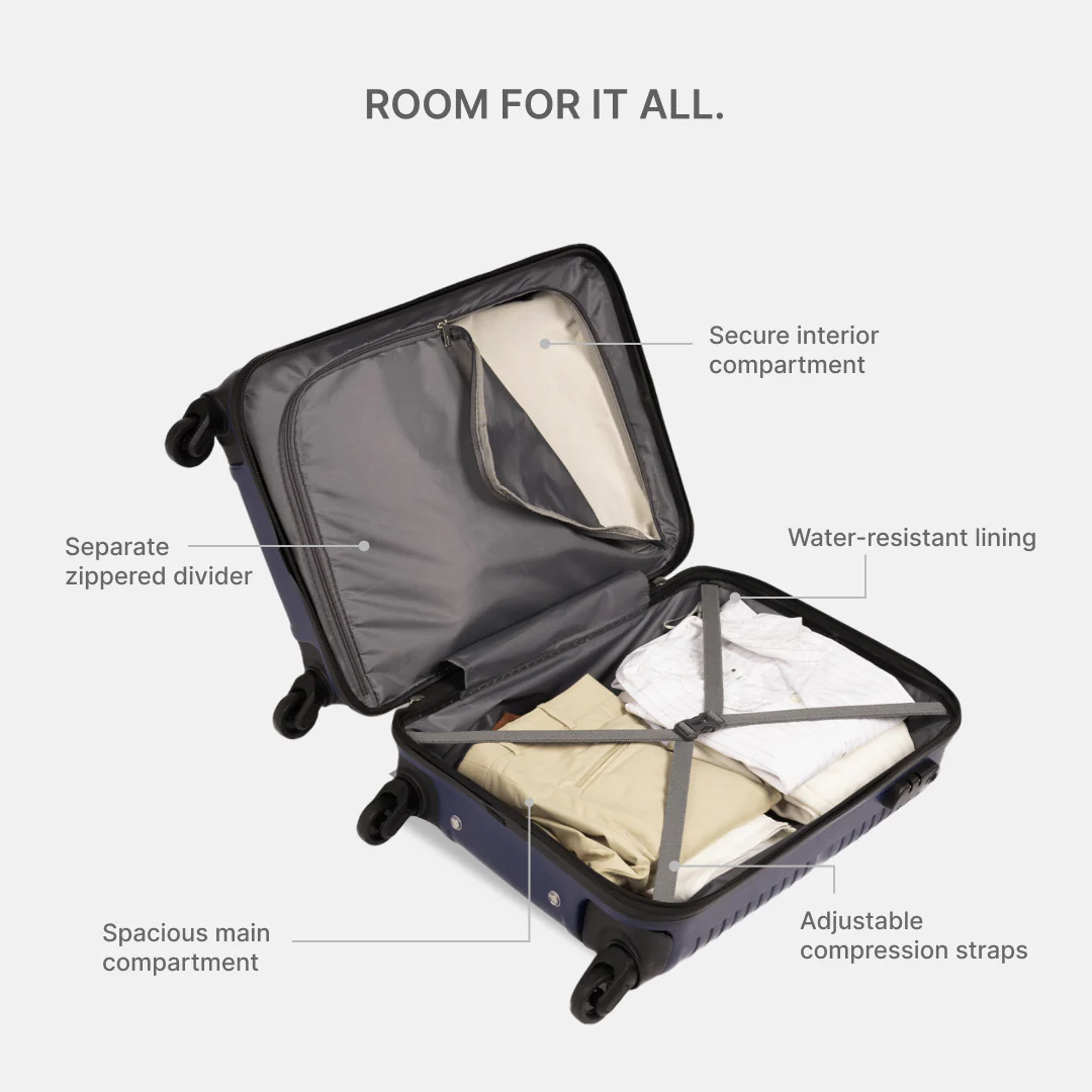 Navy Zoya Trolley Bag Combo (Cabin & Large) - Image 7