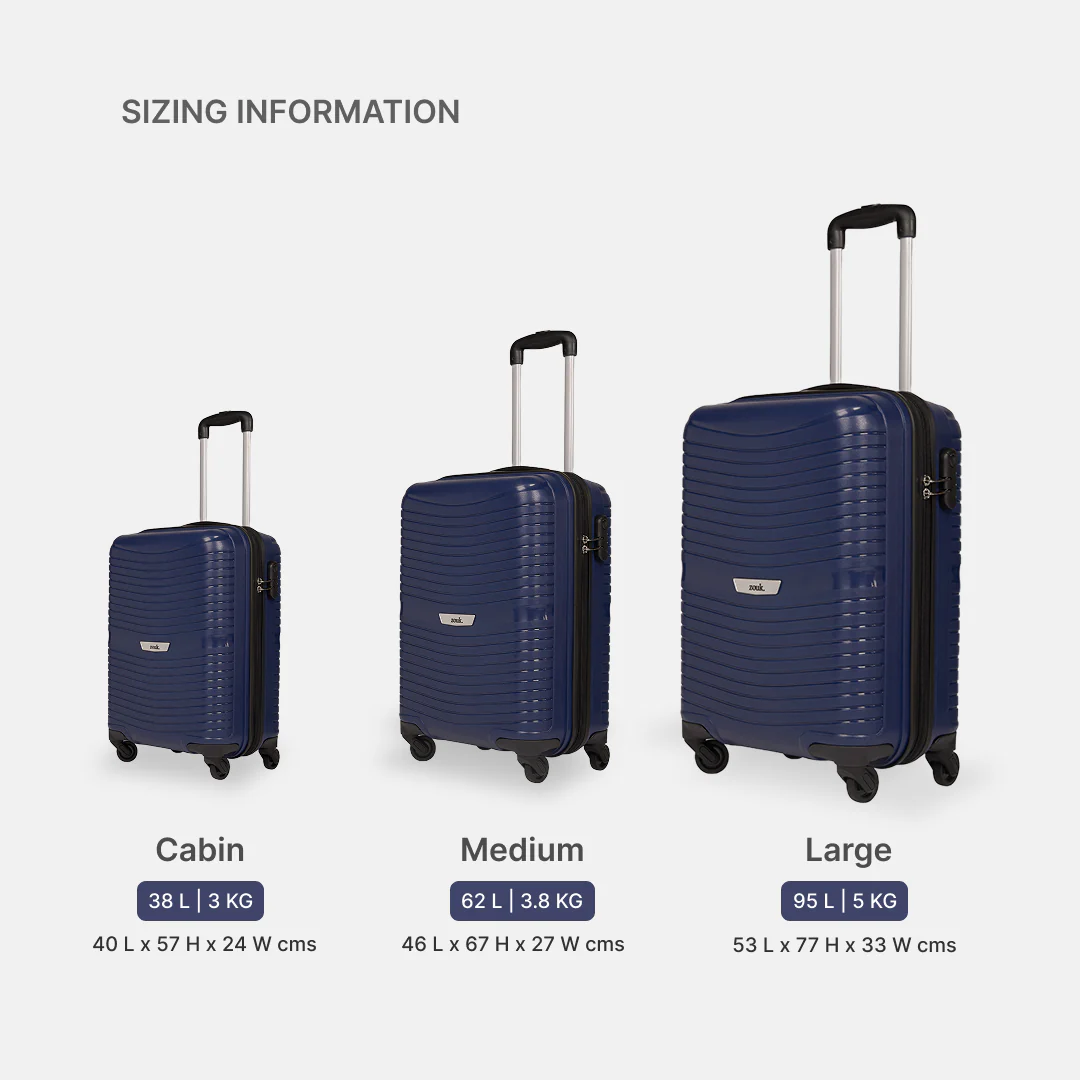 Navy Zoya Trolley Bag Combo (Medium & Large) - Image 8