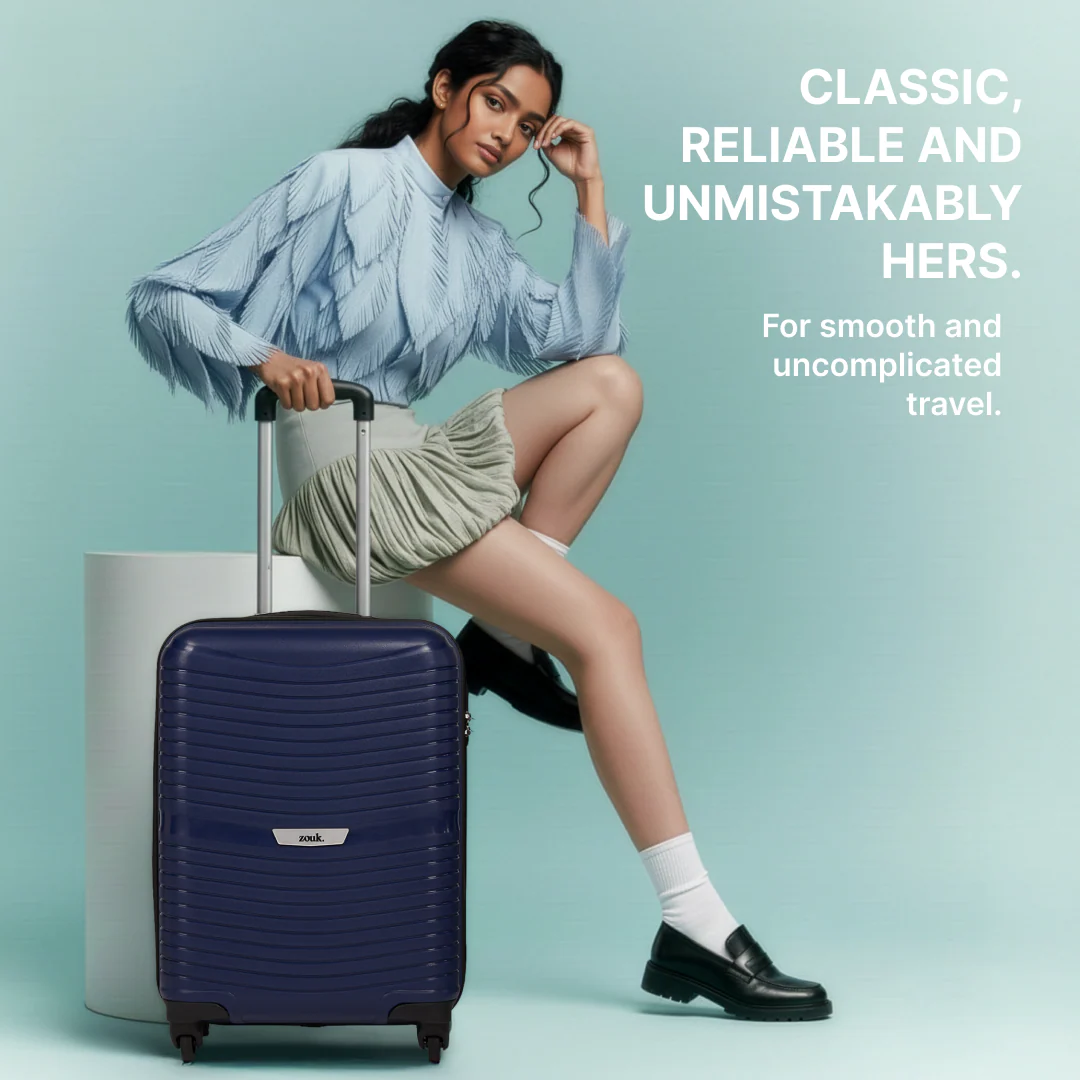 Navy Zoya Trolley Bag Combo Set of 3 (Cabin & Medium & Large) - Image 5