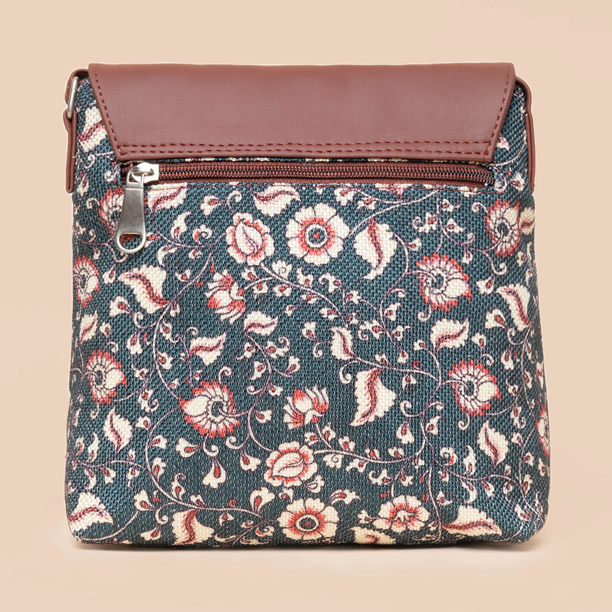 Nawabi Couture & Chittoor Blue Kalamkari - Women's Work Bag & Flap Sling Bag Combo - Image 7