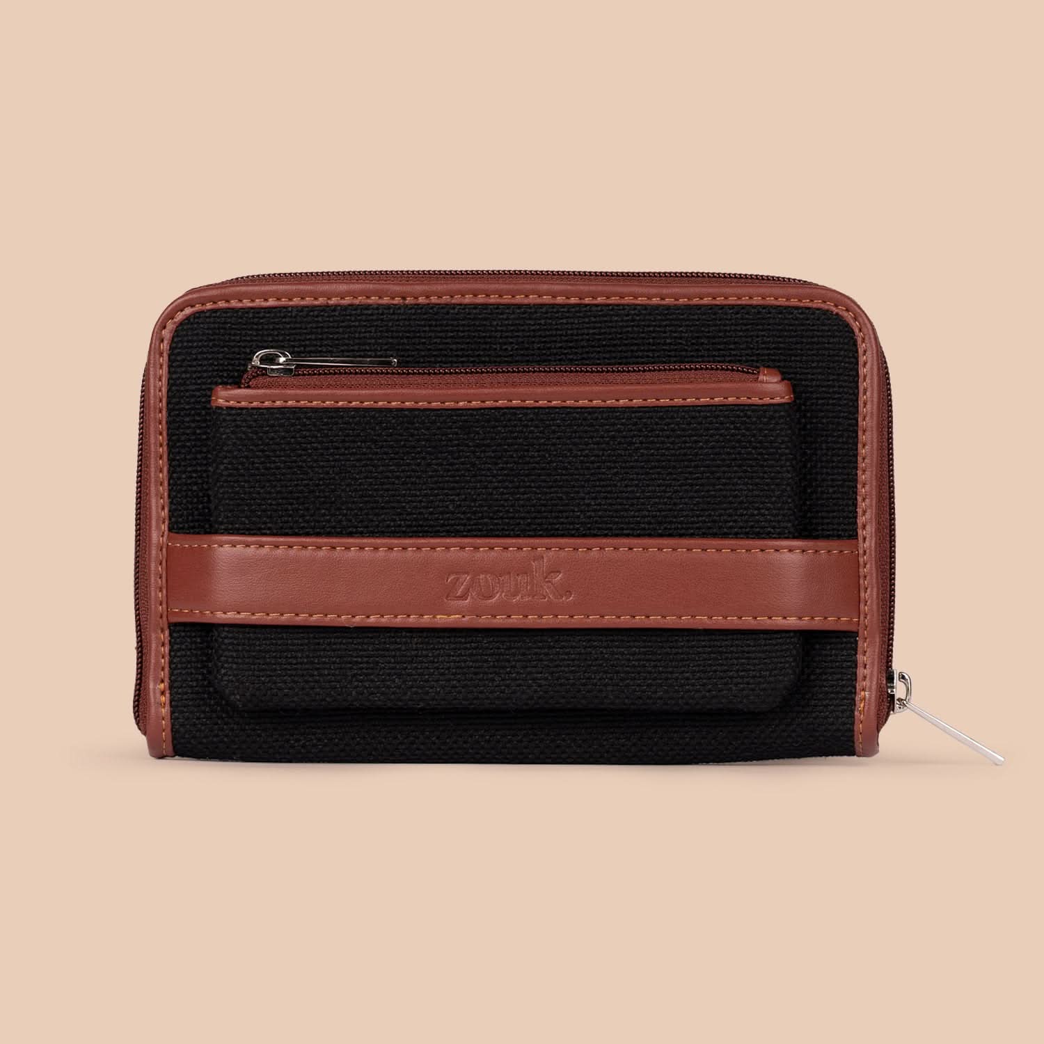 Jet Black Classic Zipper Wallet - Image 2