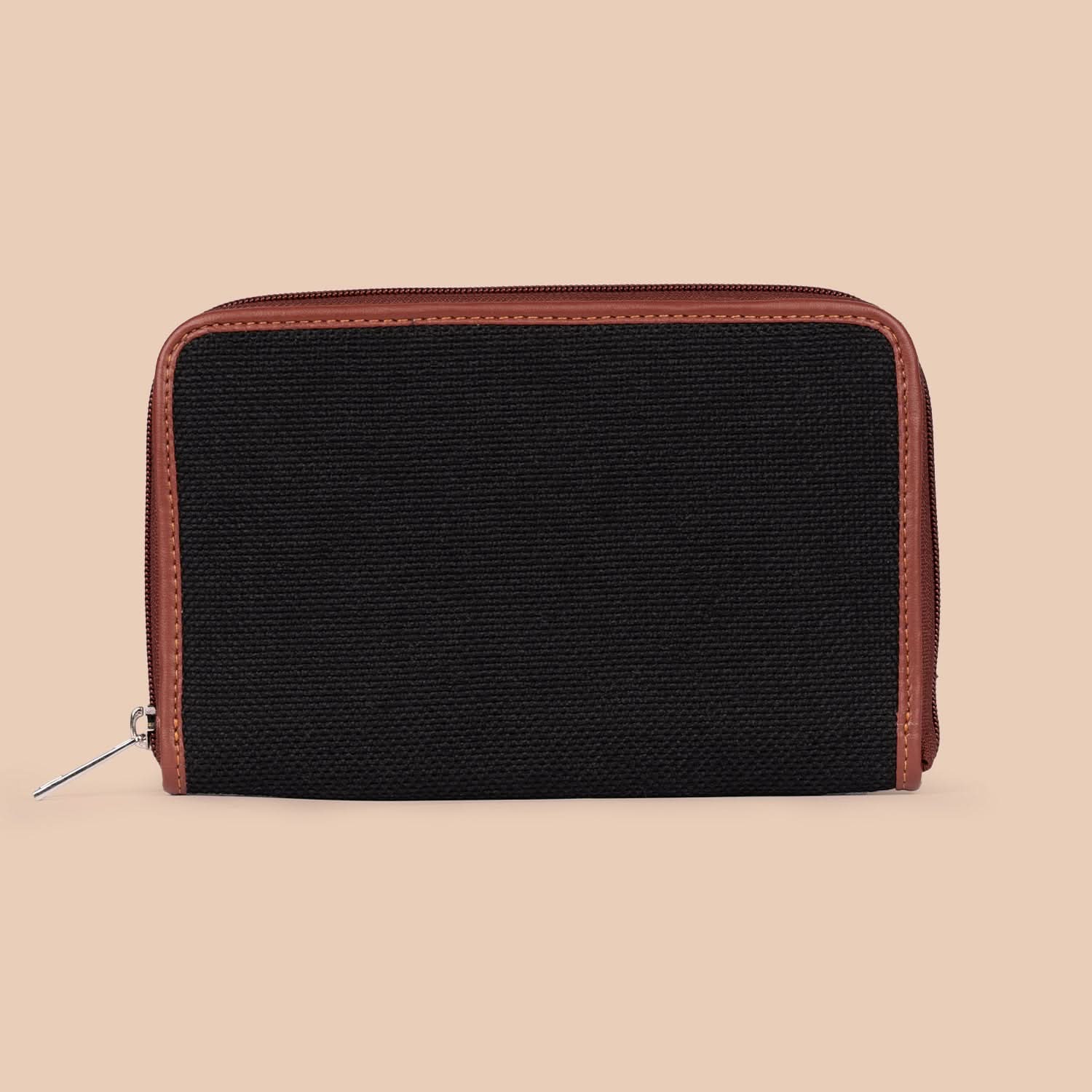 Jet Black Classic Zipper Wallet - Image 3