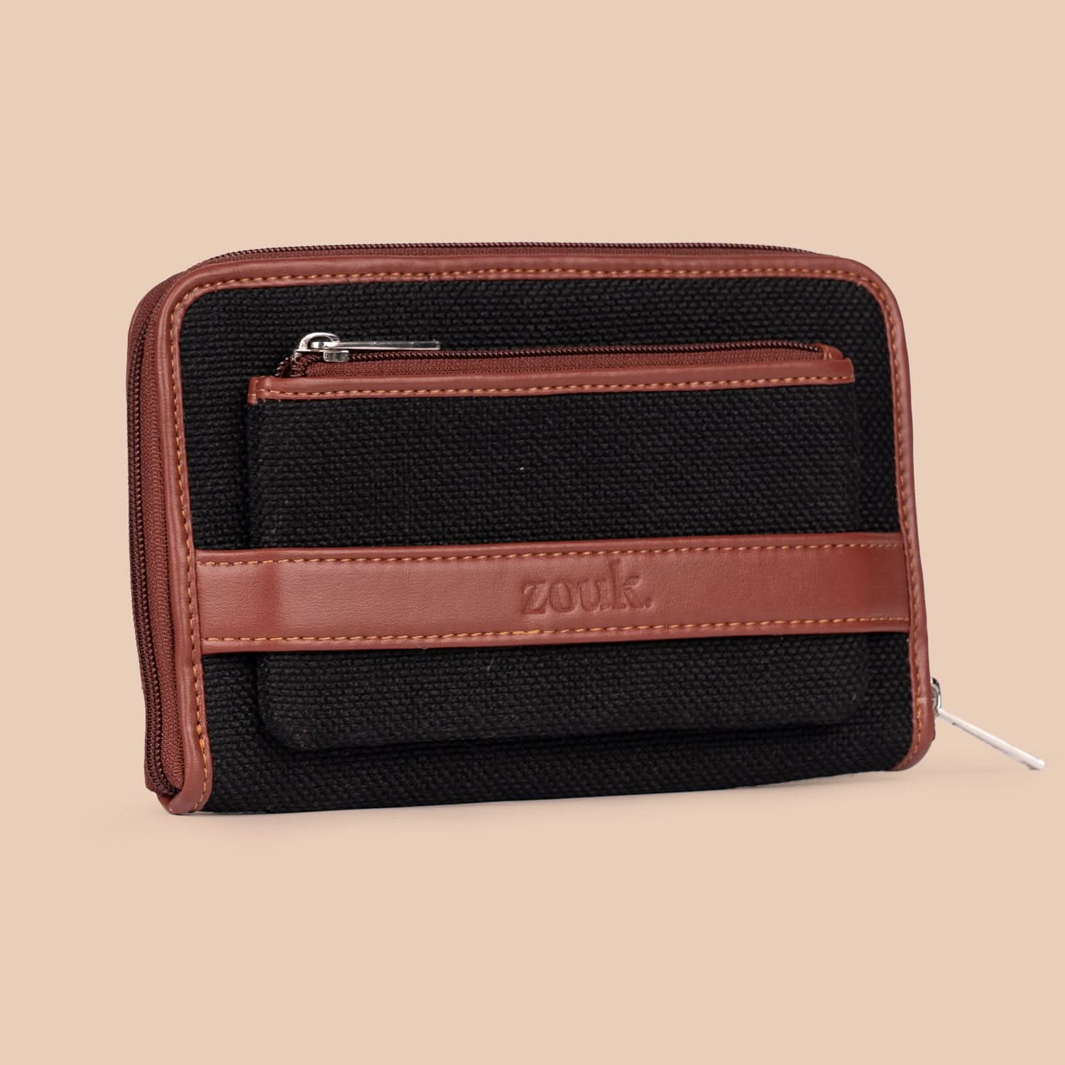 Jet Black Classic Zipper Wallet - Image 4