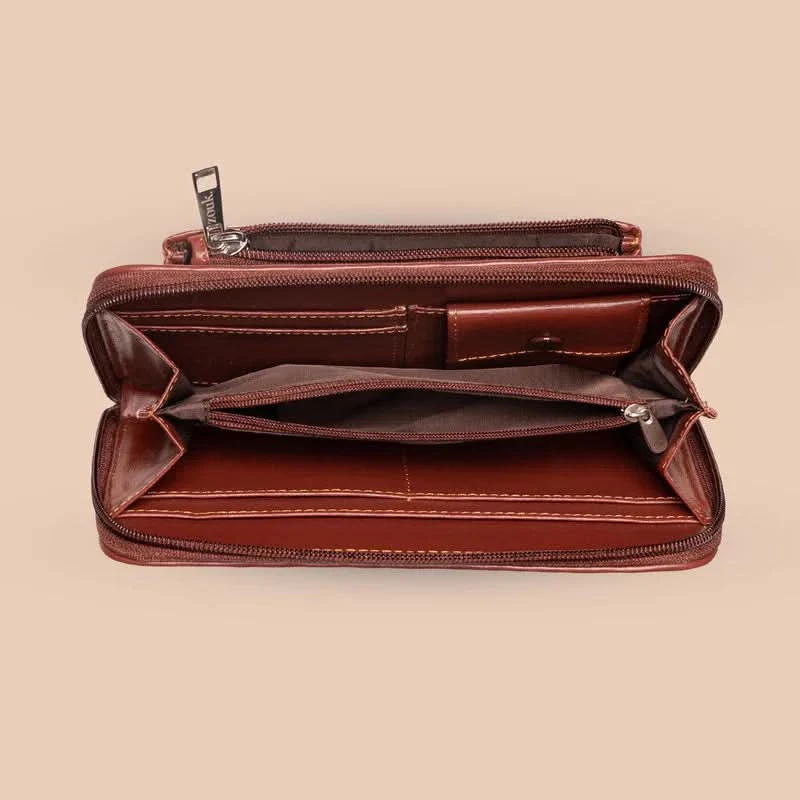 Jet Black Classic Zipper Wallet - Image 6