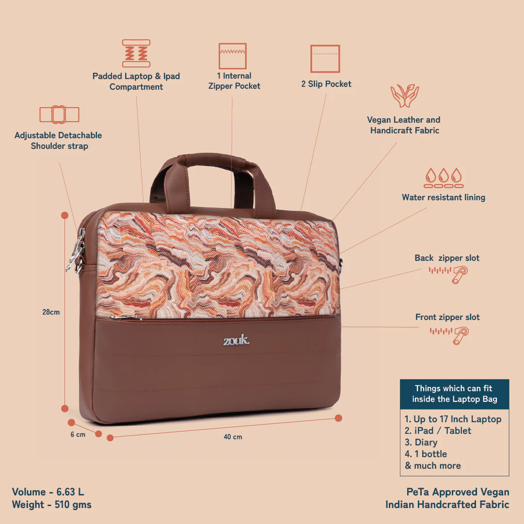 Arin Laptop Bag - Nicobar Coral - Image 5