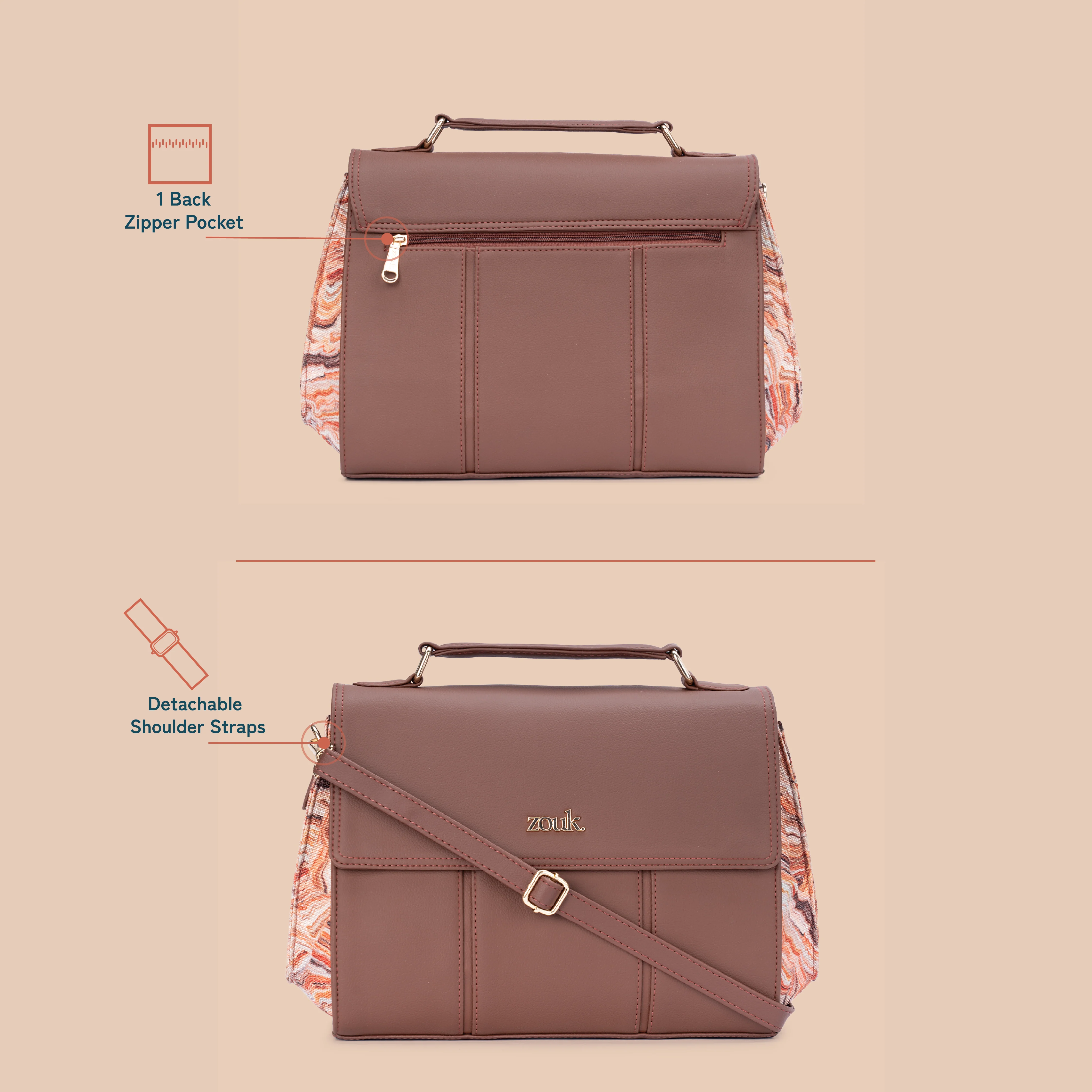 Rhea Kapoor Satchel Bag - Nicobar Coral - Image 2
