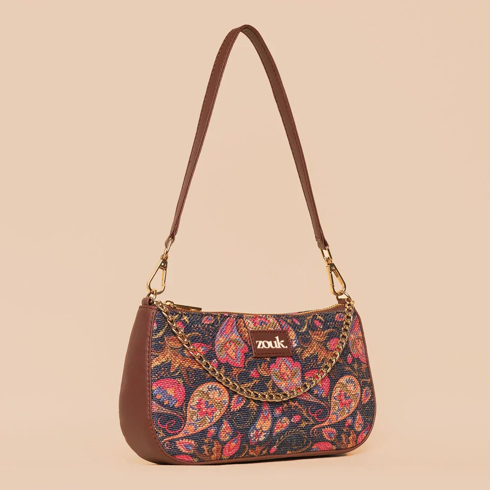 Paisley Print Baguette and Chain Wallet (CFC) Combo - Image 3