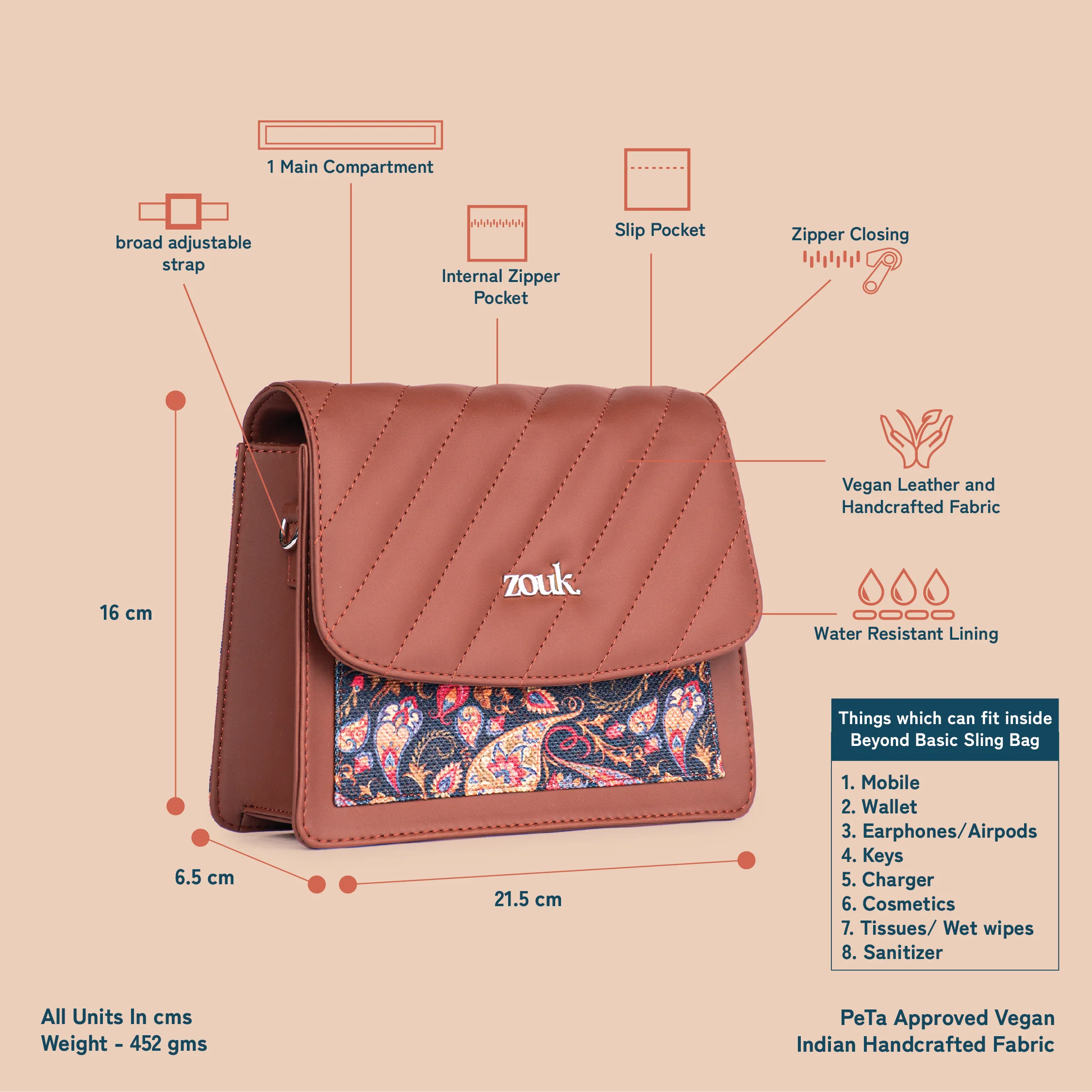 Paisley Print Beyond Basic Sling Bag - Image 5