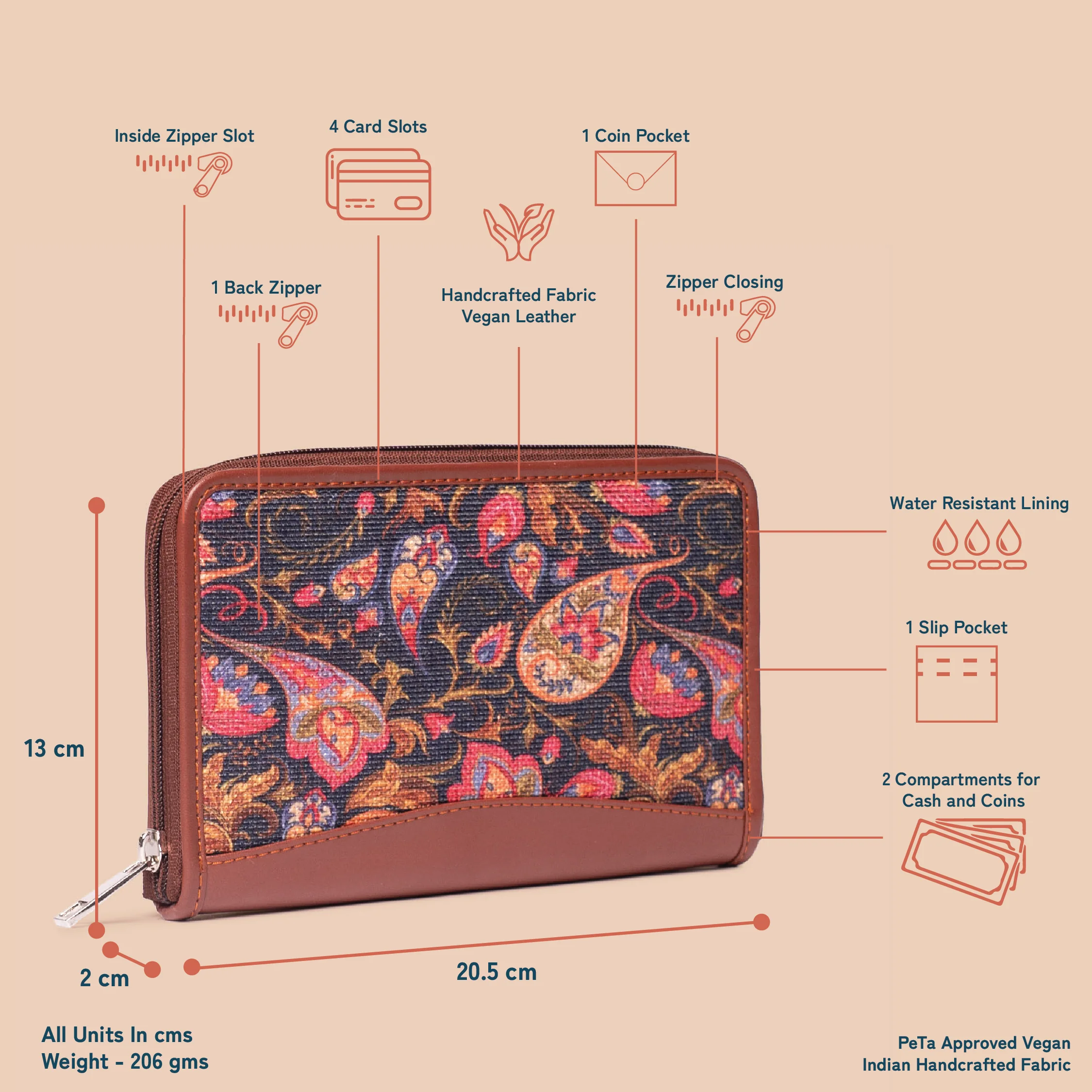 Paisley Print Chain Wallet - Image 5