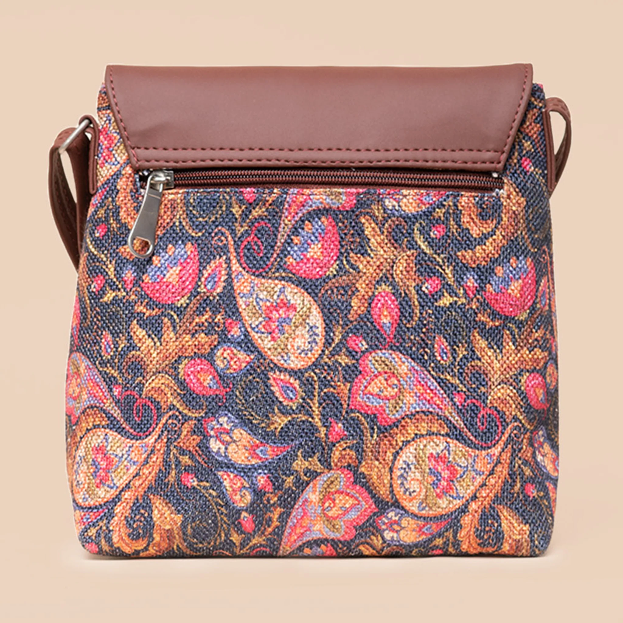 Paisley Print Flap Sling Bag - Image 4