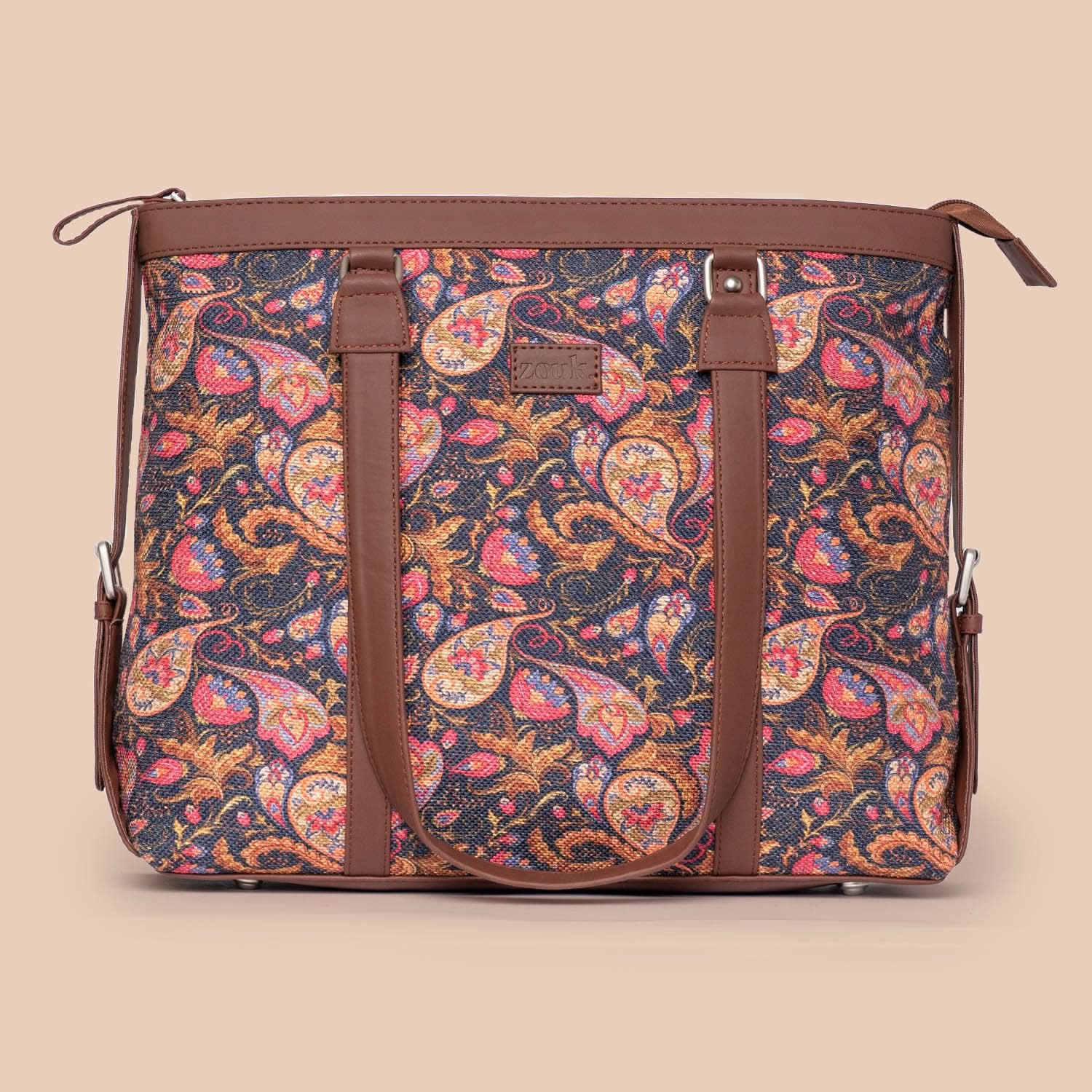 Paisley Print & FloLov - Women's Office Bag & Classic Zipper Wallet Combo - Image 2