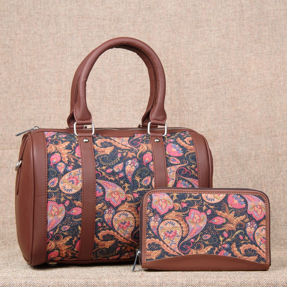 Paisley Print - Handbag & Chain Wallet Combo