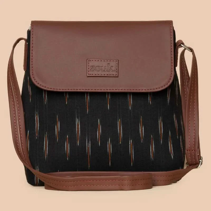 Paisley Print & Ikat GreRe - Office Tote Bag & Flap Sling Bag Combo - Image 7