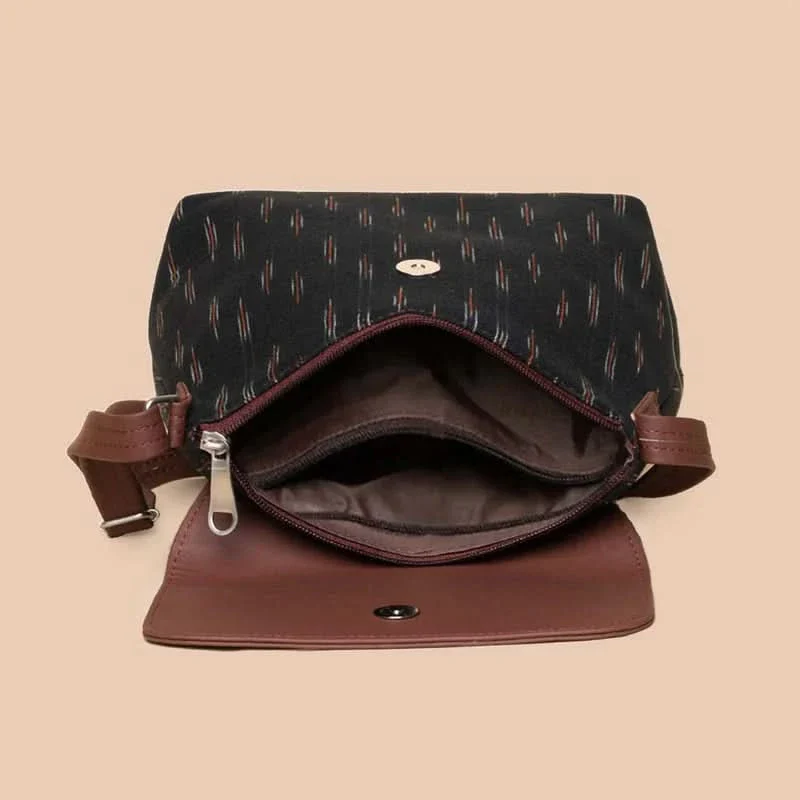 Paisley Print & Ikat GreRe - Office Tote Bag & Flap Sling Bag Combo - Image 9
