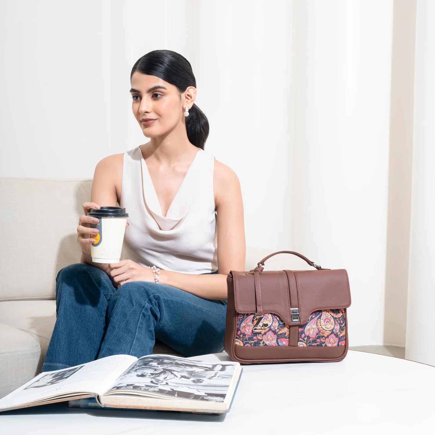 Paisley Print Nessa Satchel - Image 2