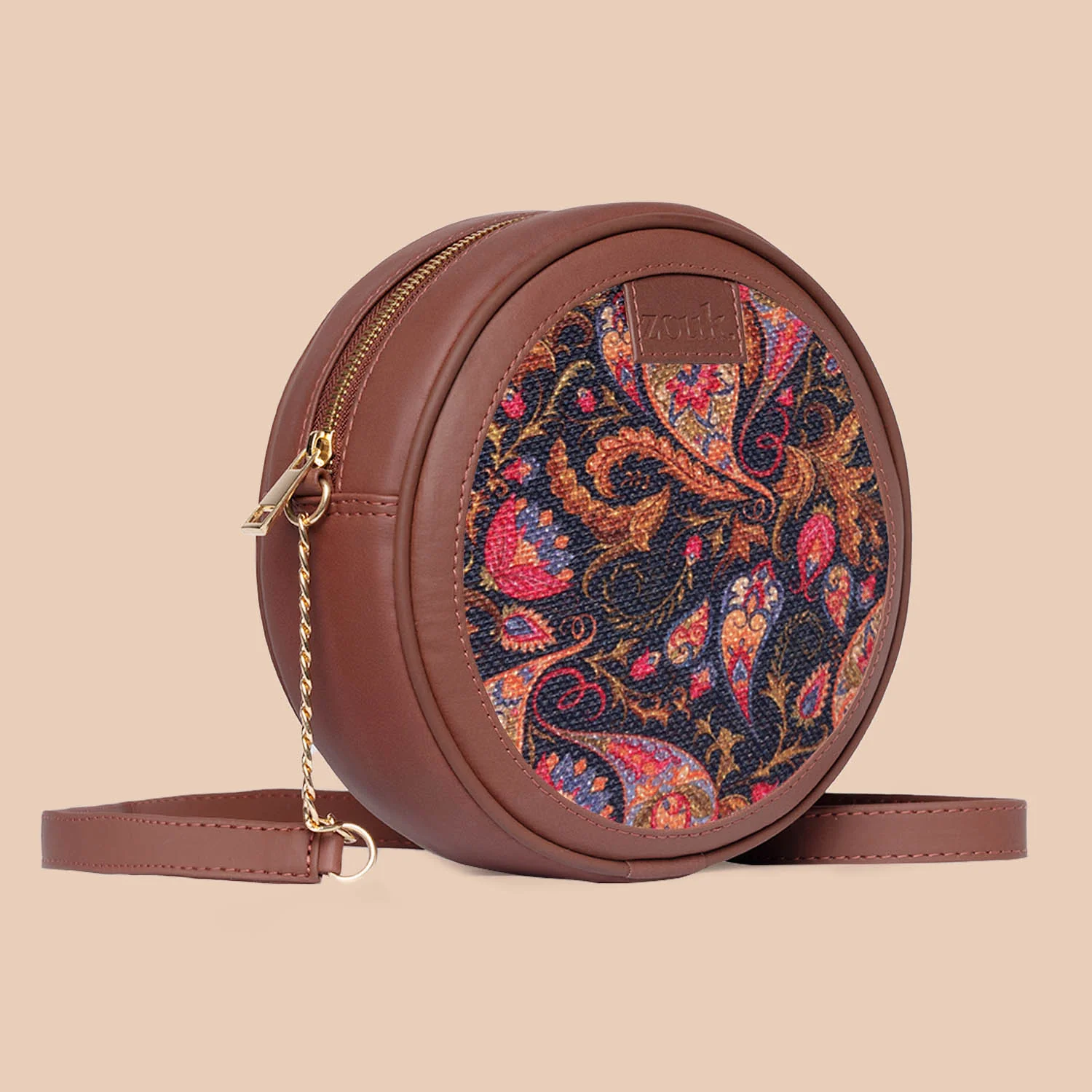 Paisley Print Round Sling Bag - Image 3